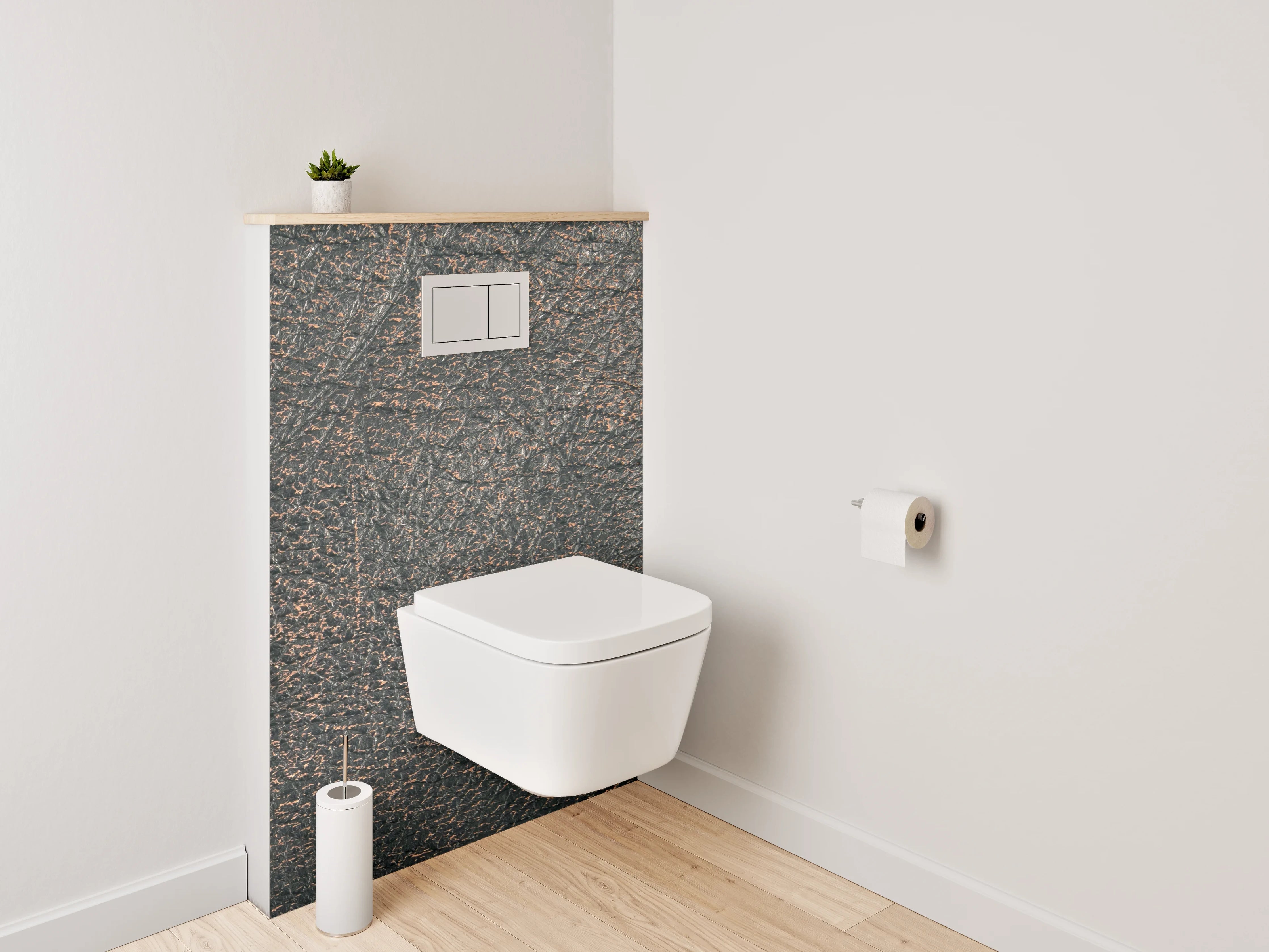 WC-Rückwand - Vintage Lederstruktur Braun