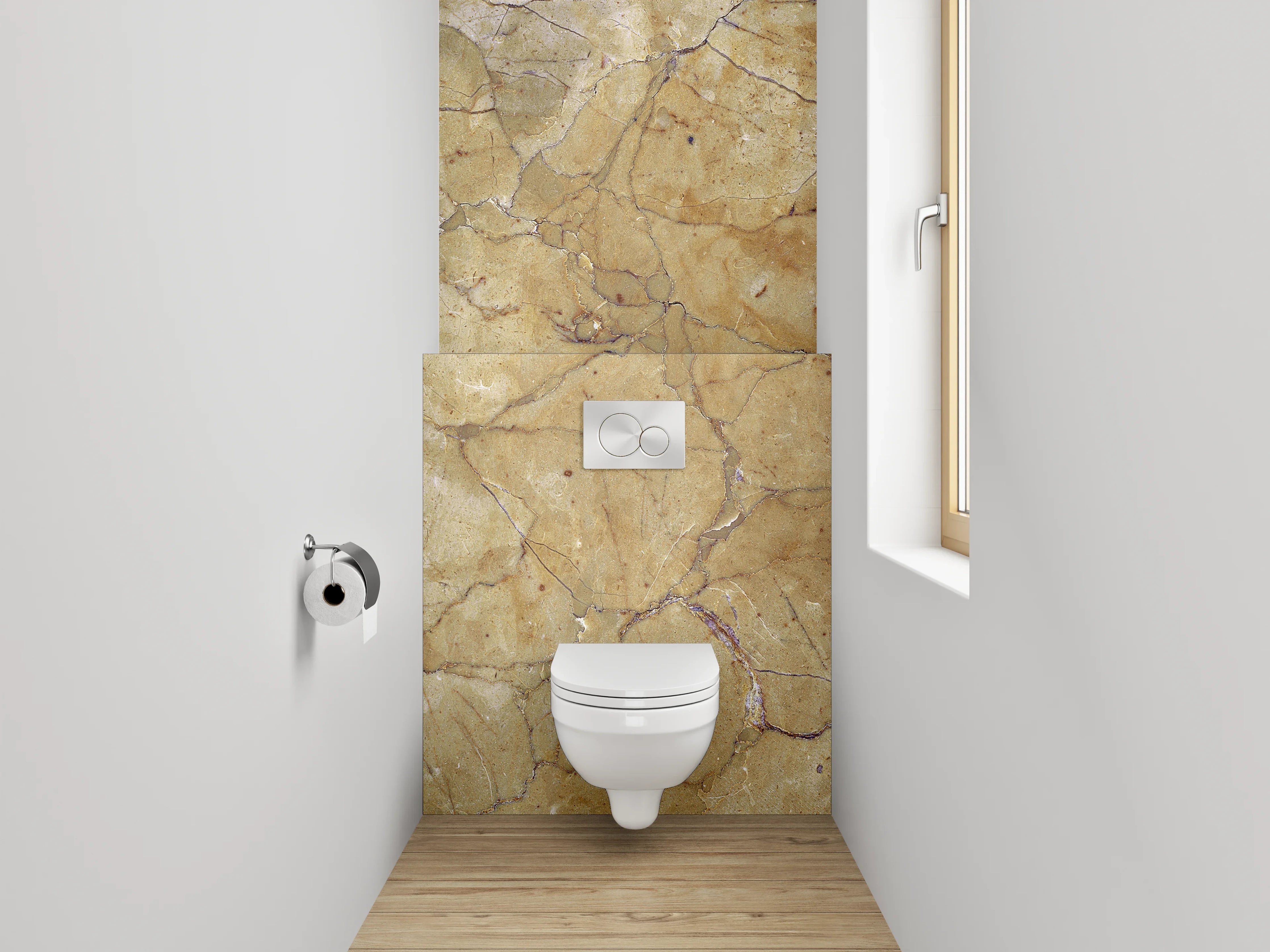 WC-Rückwand - Vintage Marmor Struktur Tapete Braun Beige
