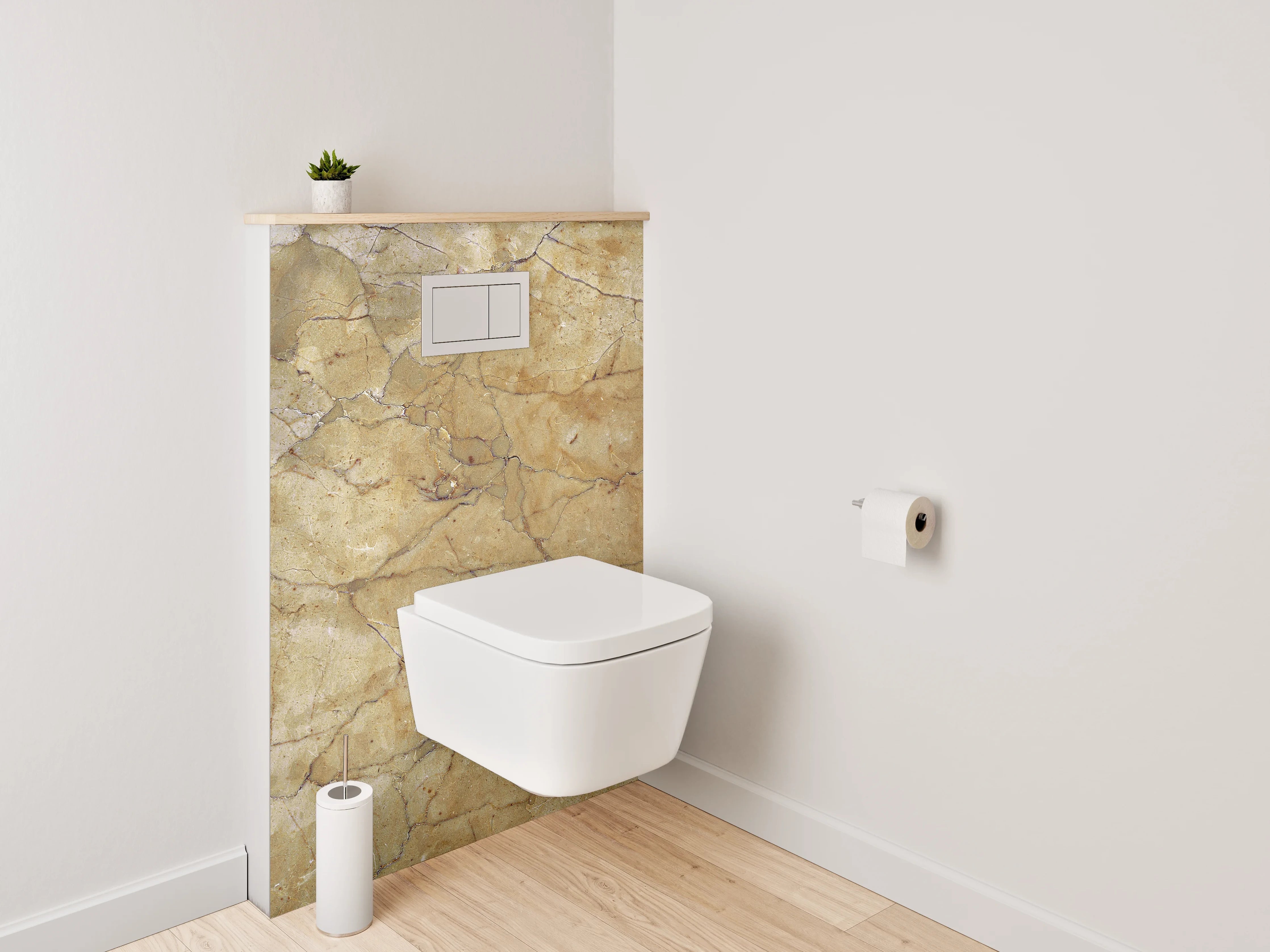 WC-Rückwand - Vintage Marmor Struktur Tapete Braun Beige