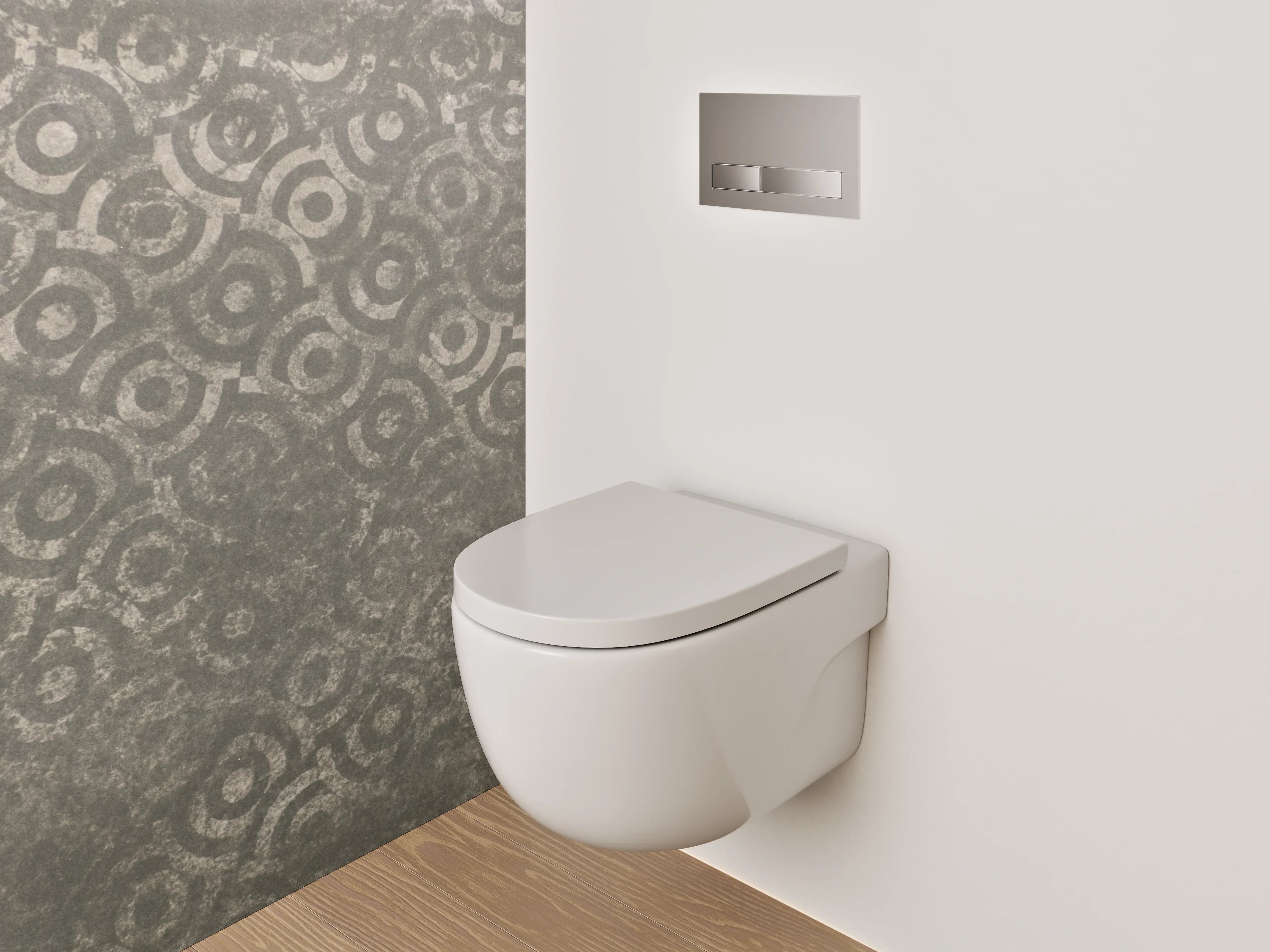 WC-Rückwand - Vintage Ornament Grau Fliesenmuster