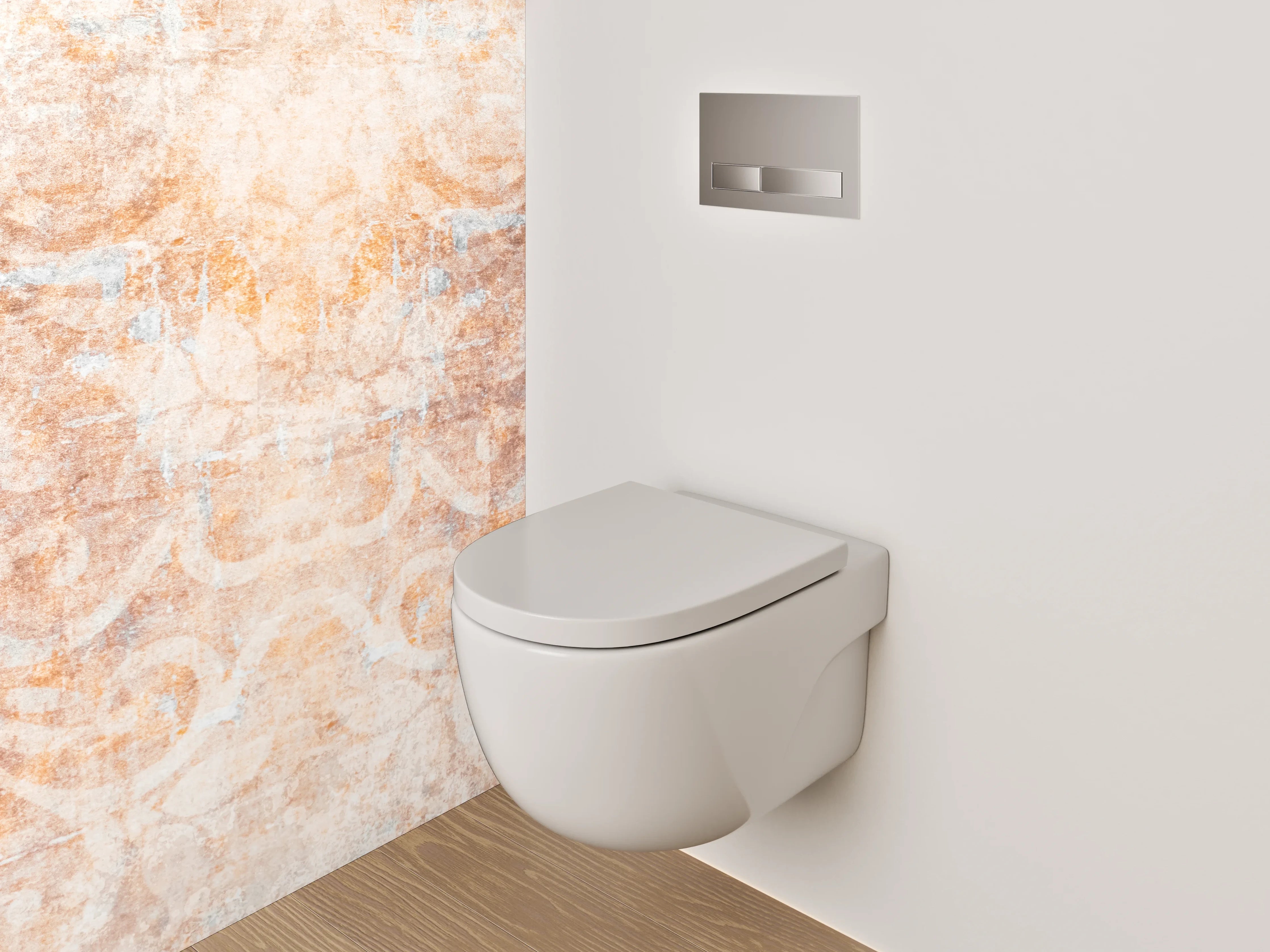 WC-Rückwand - Vintage Ornament Muster Beige Braun