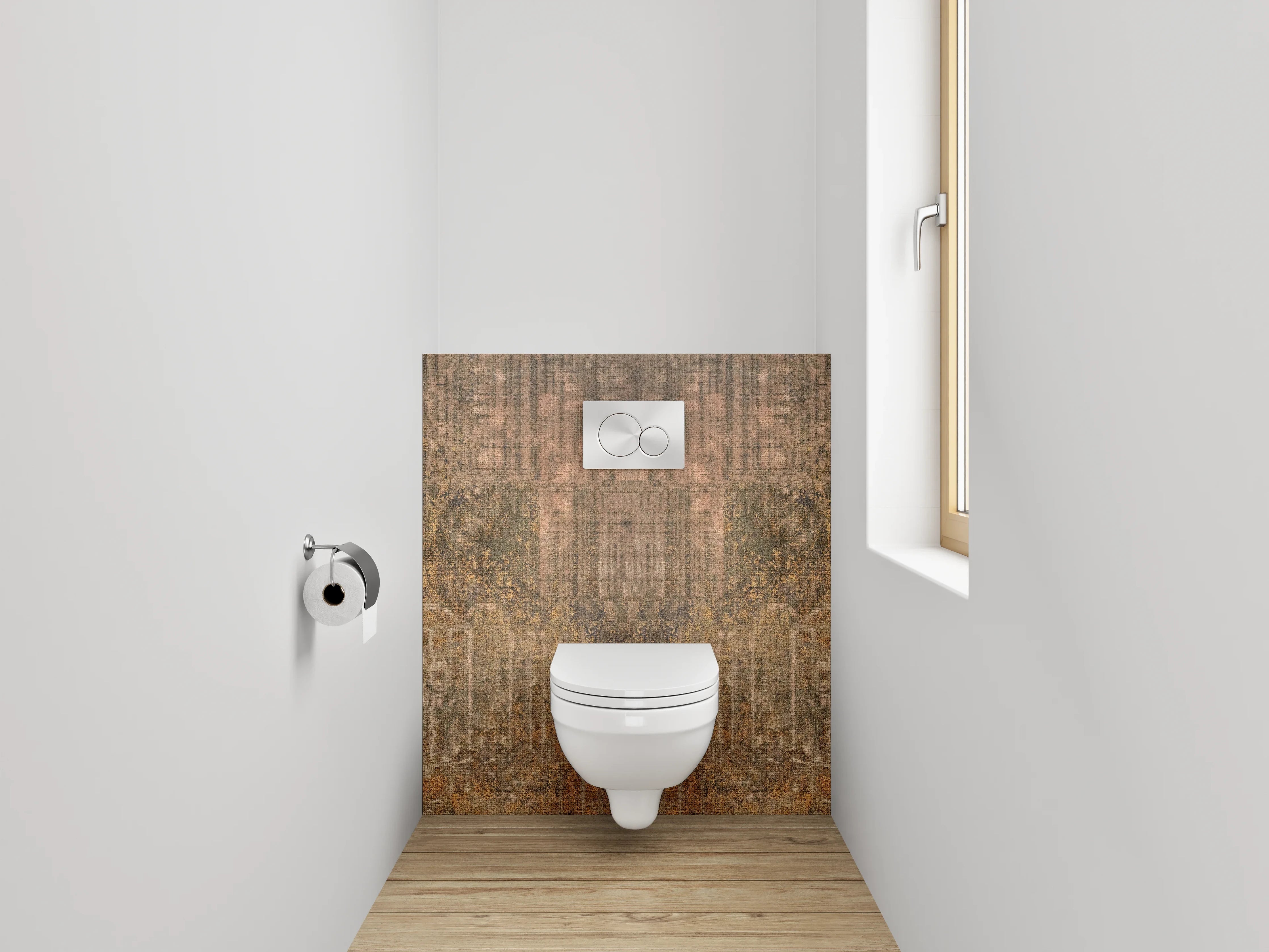 WC-Rückwand - Vintage Patina Rost-Optik Design