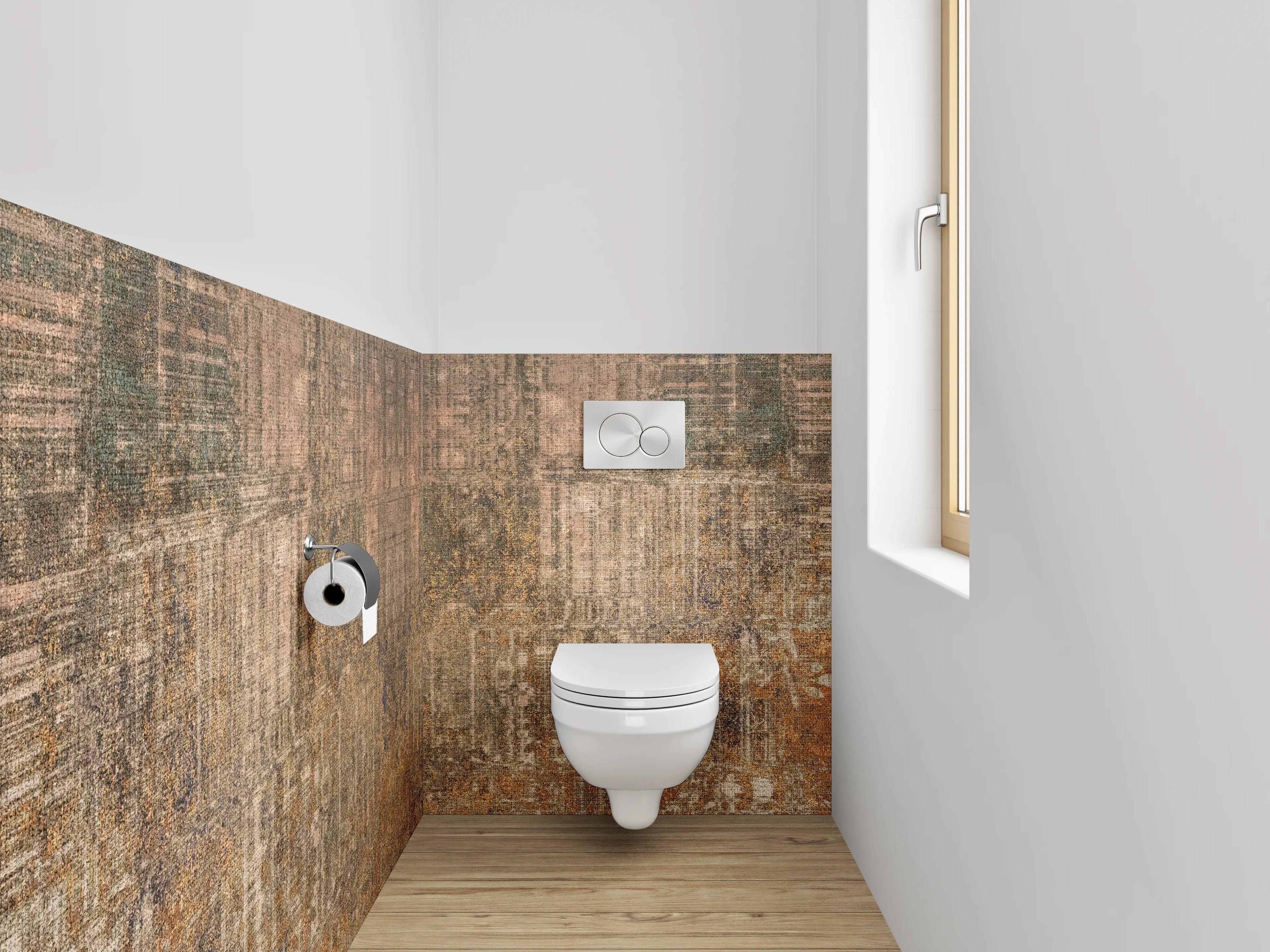 WC-Rückwand - Vintage Patina Rost-Optik Design