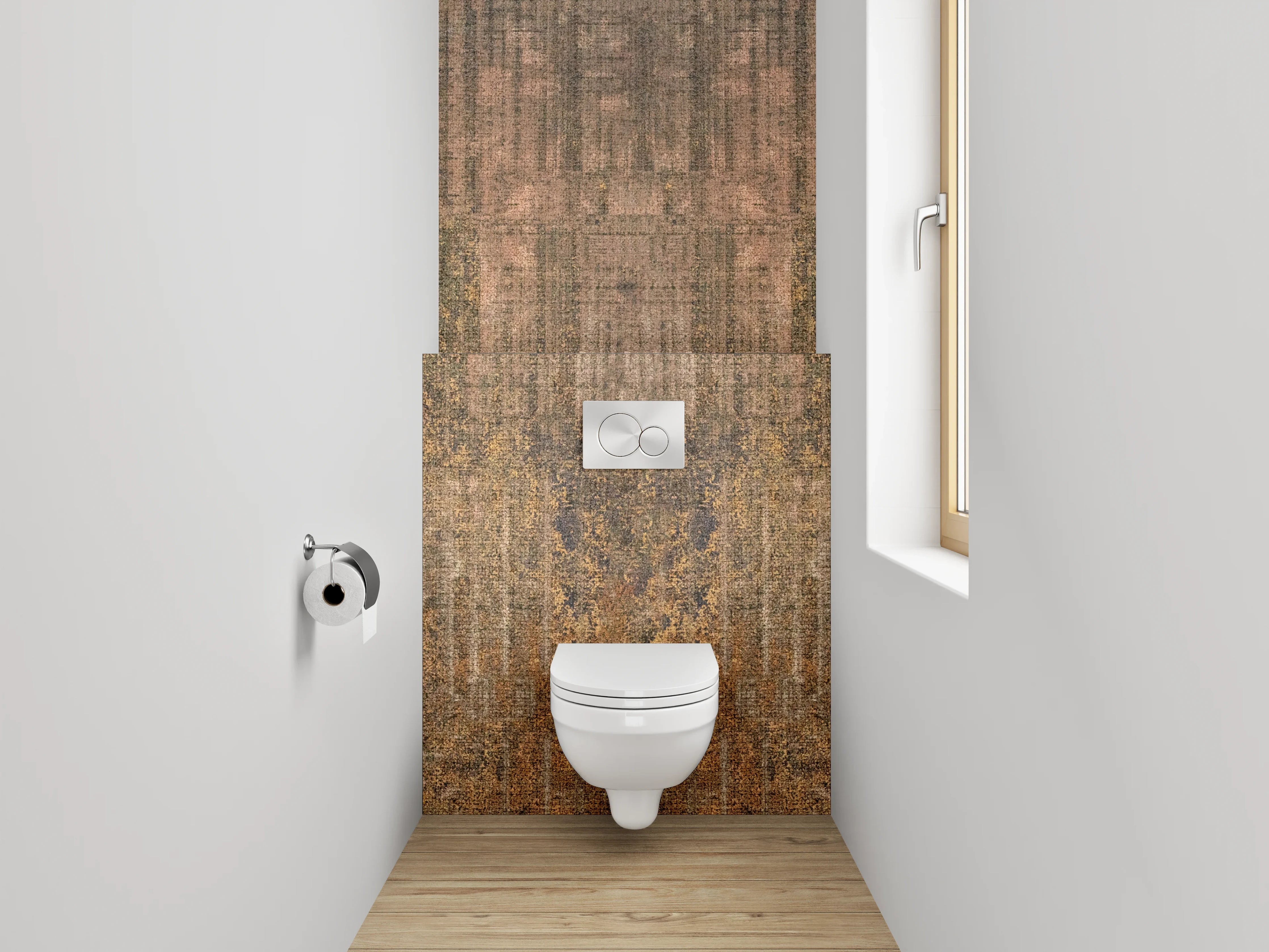 WC-Rückwand - Vintage Patina Rost-Optik Design