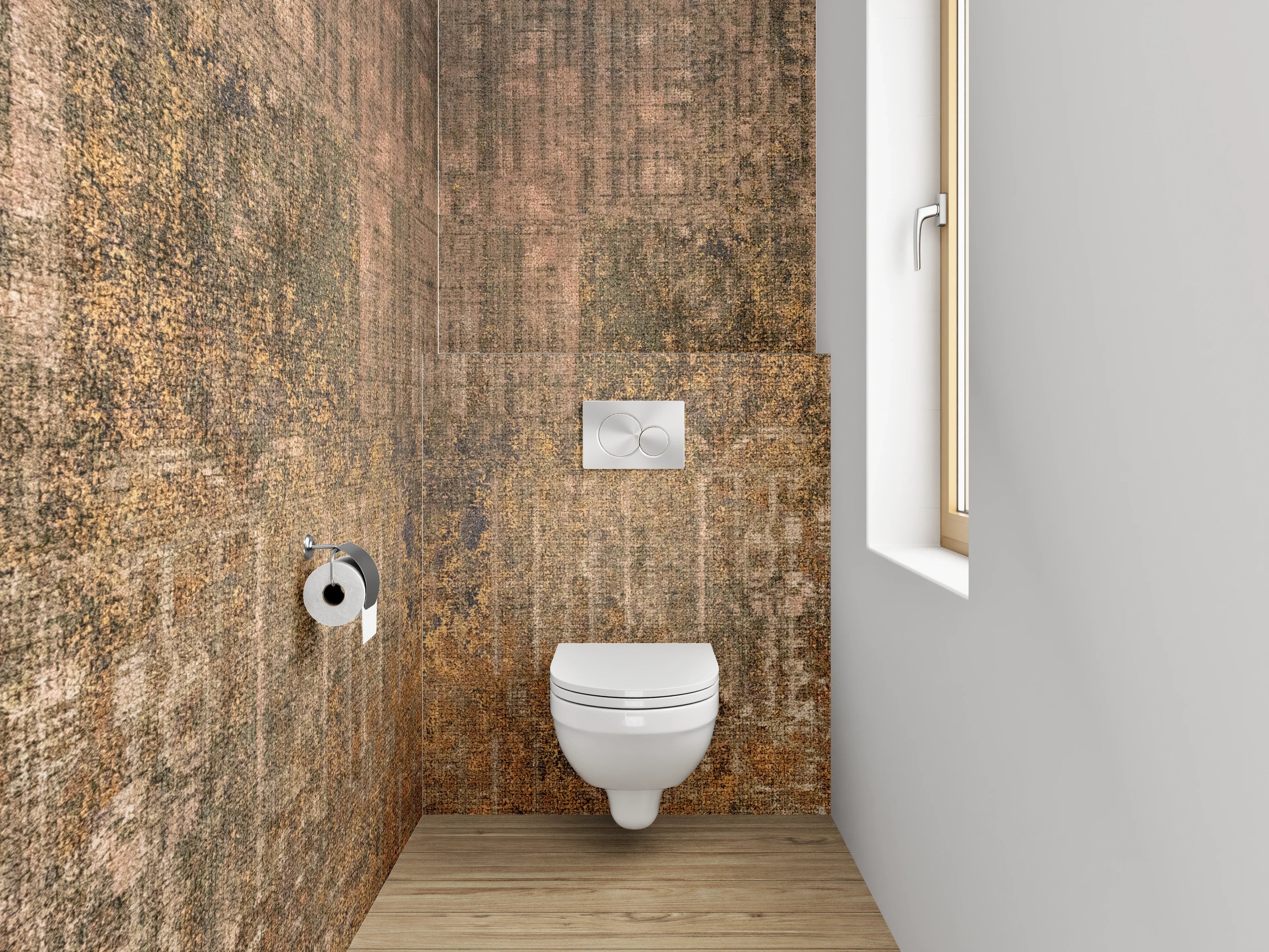 WC-Rückwand - Vintage Patina Rost-Optik Design