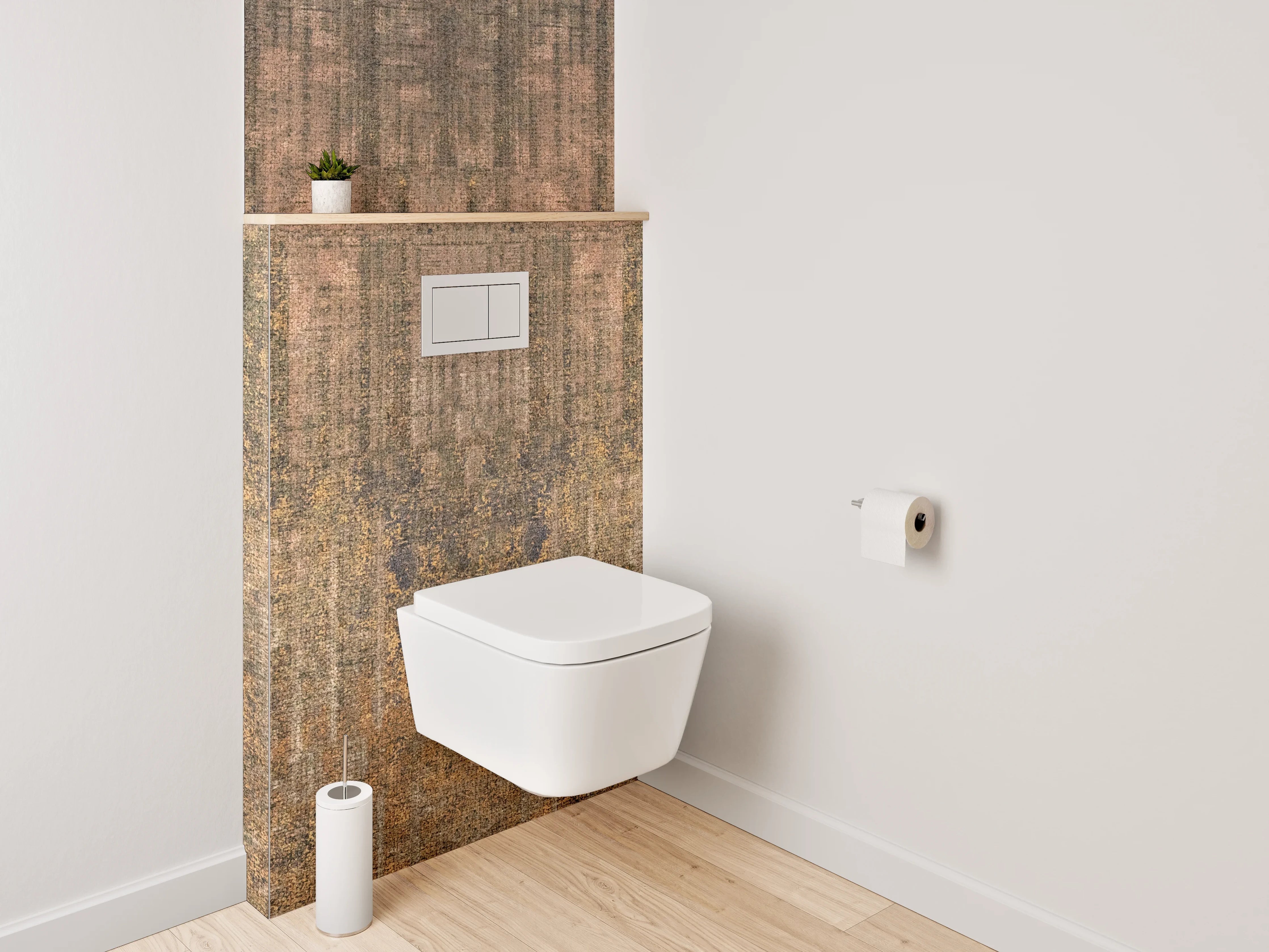 WC-Rückwand - Vintage Patina Rost-Optik Design