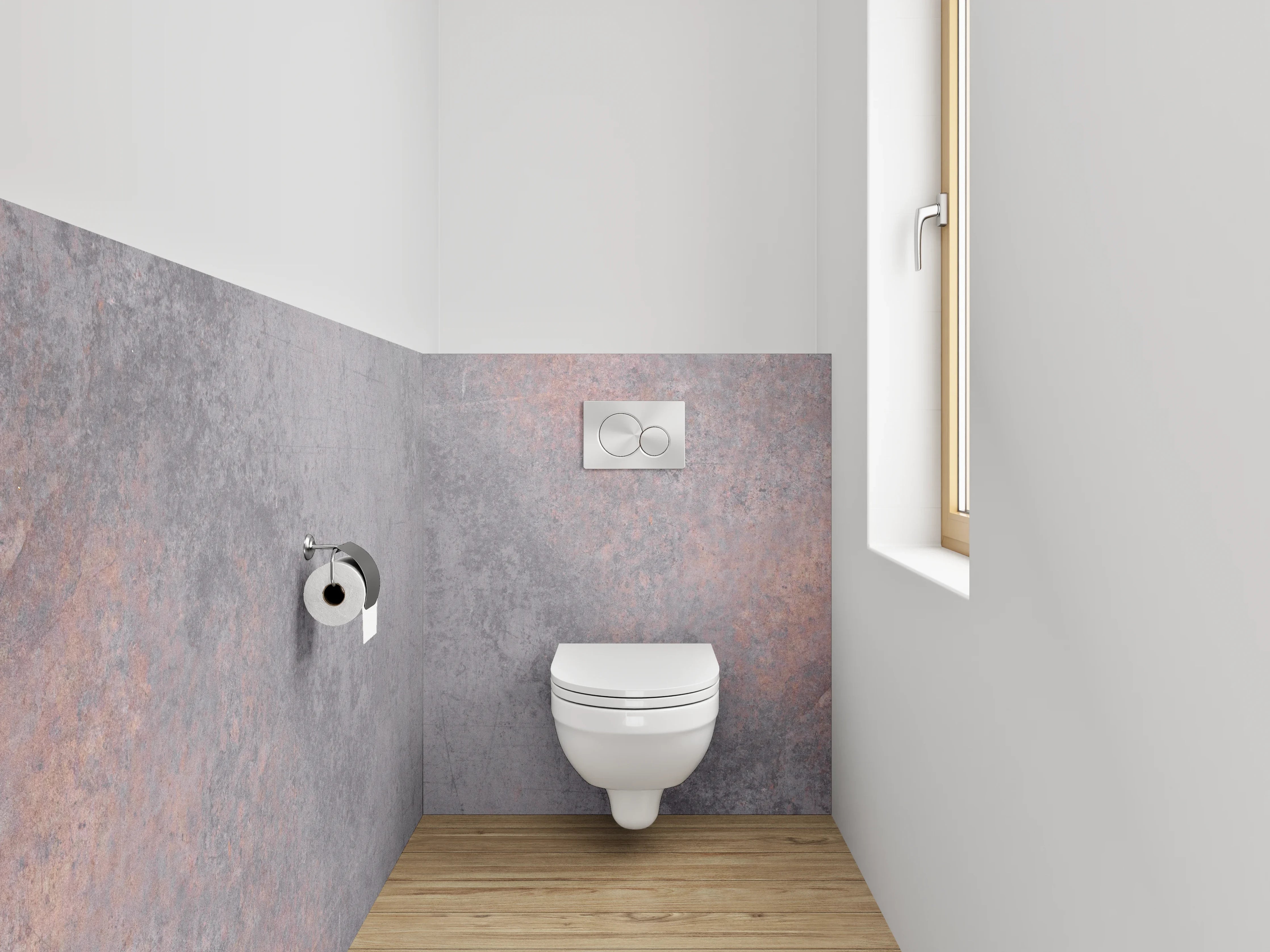 WC-Rückwand - Vintage Rostoptik Beton-Textur