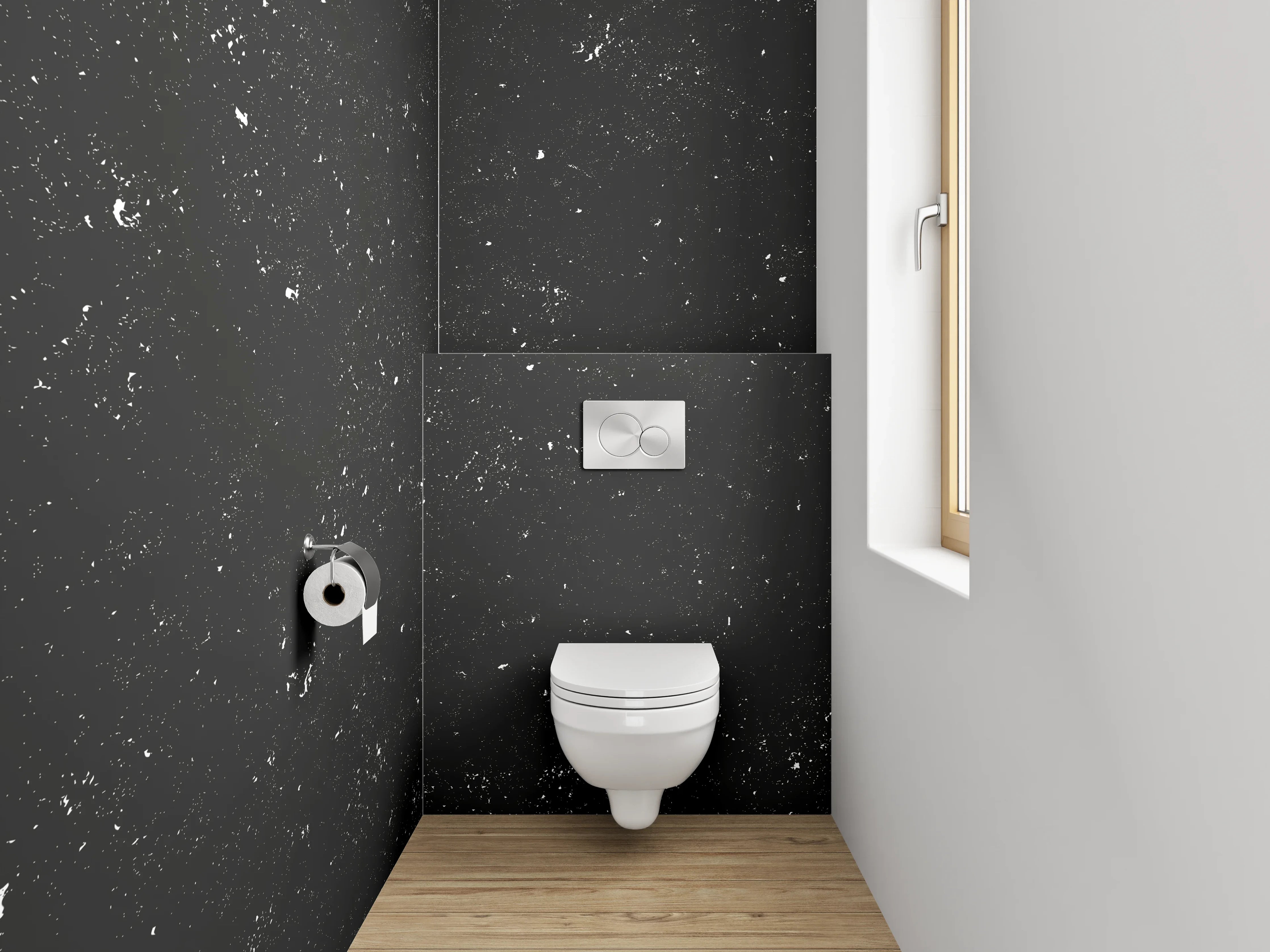 WC-Rückwand - Vintage Schwarz-Weiß Struktur-Design