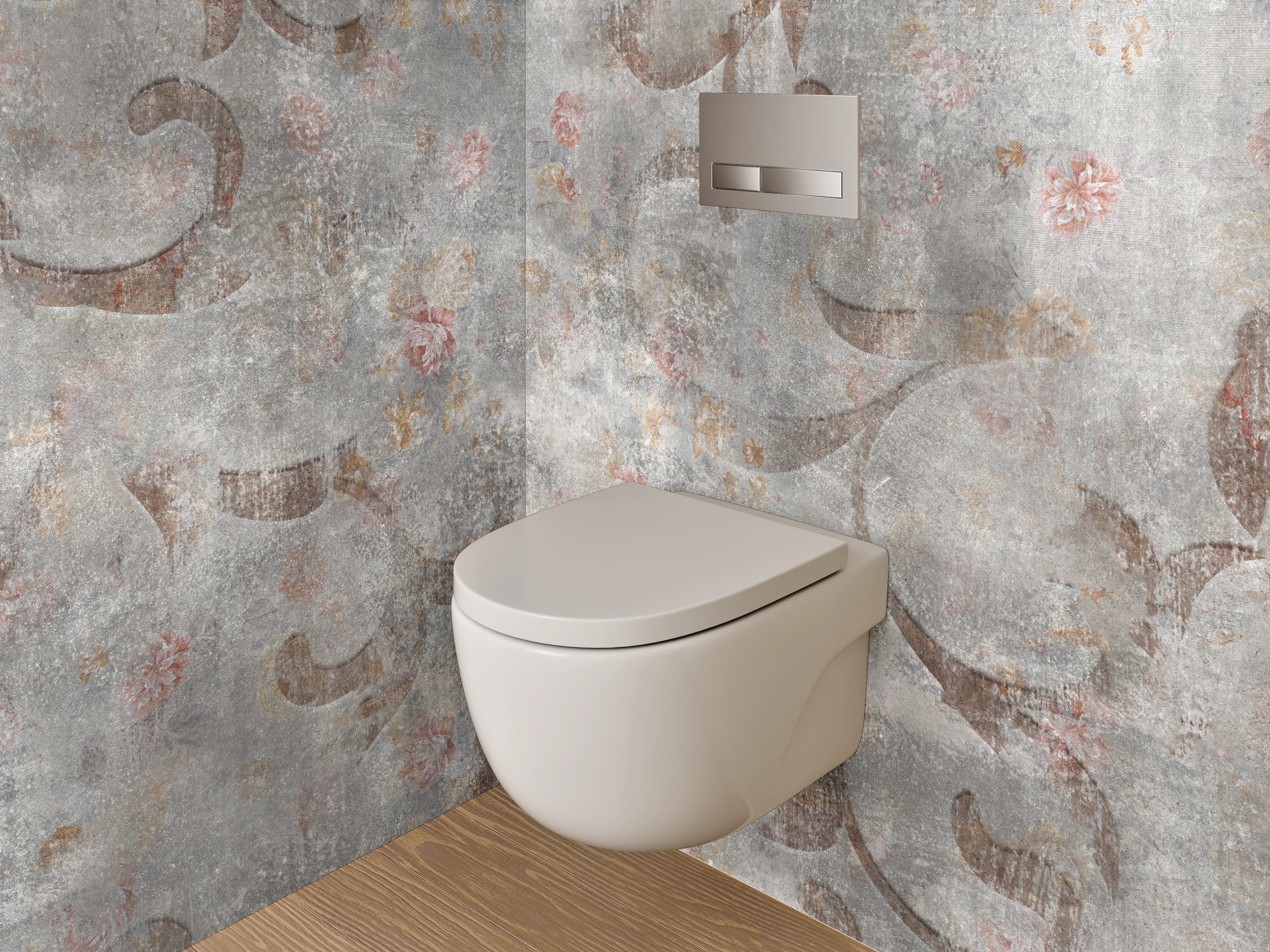 WC-Rückwand - Vintage-Textur mit deçorativem Muster