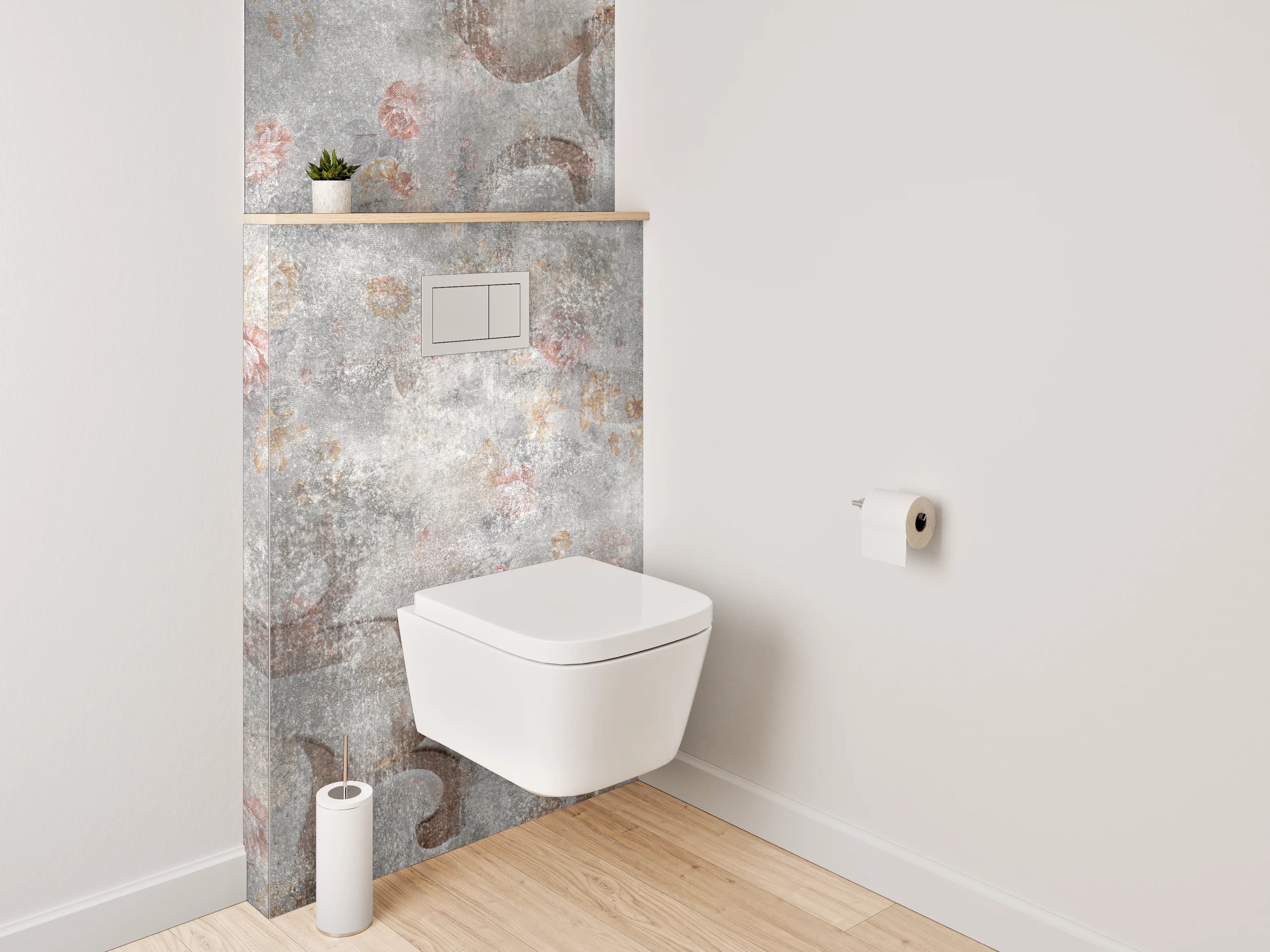 WC-Rückwand - Vintage-Textur mit deçorativem Muster