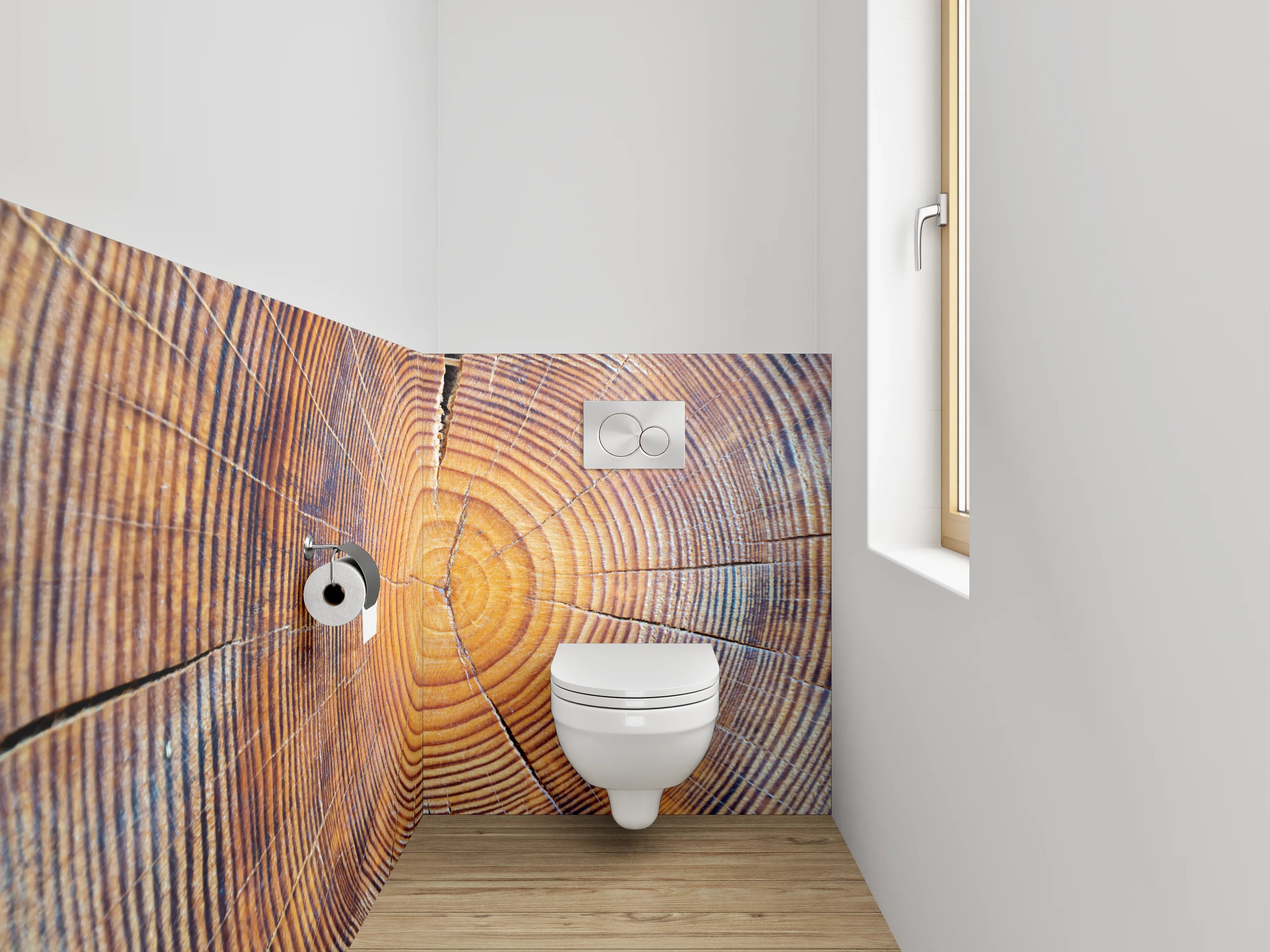 WC-Rückwand - Baumringe Holz Struktur Natur