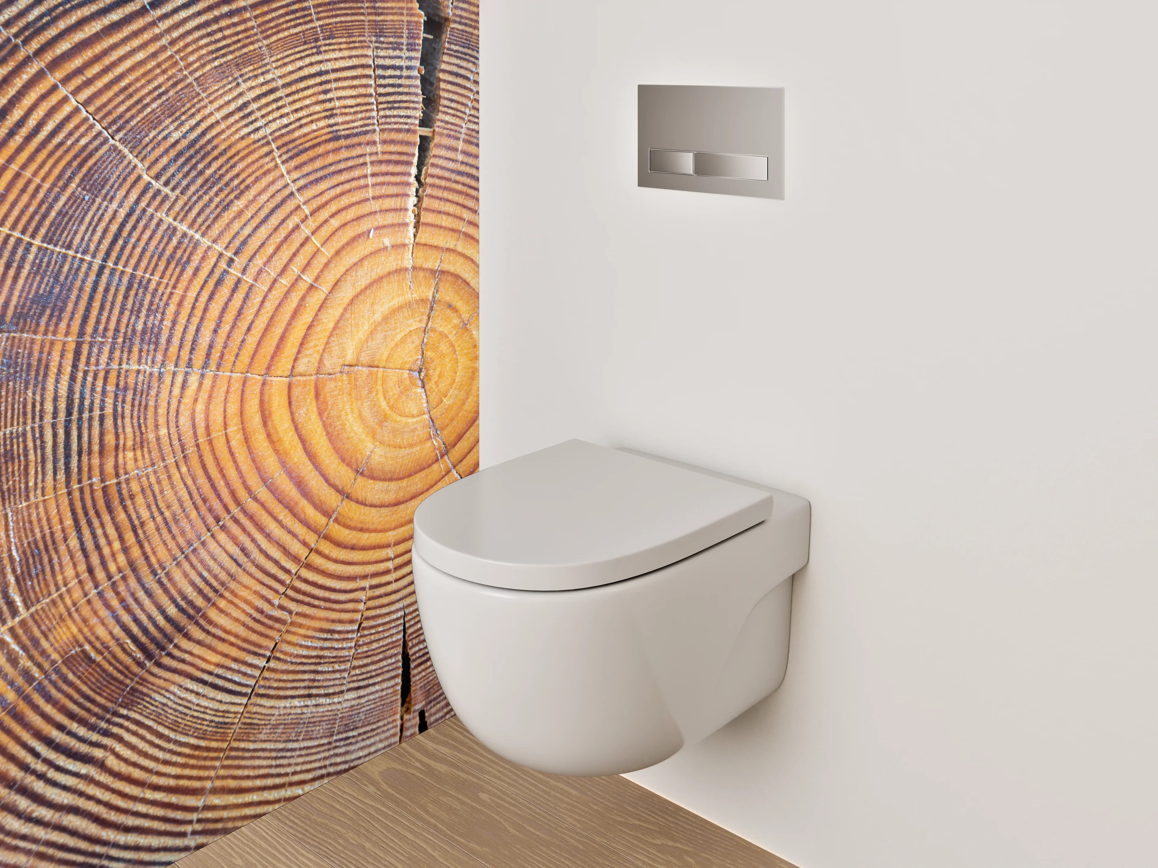 WC-Rückwand - Baumringe Holz Struktur Natur