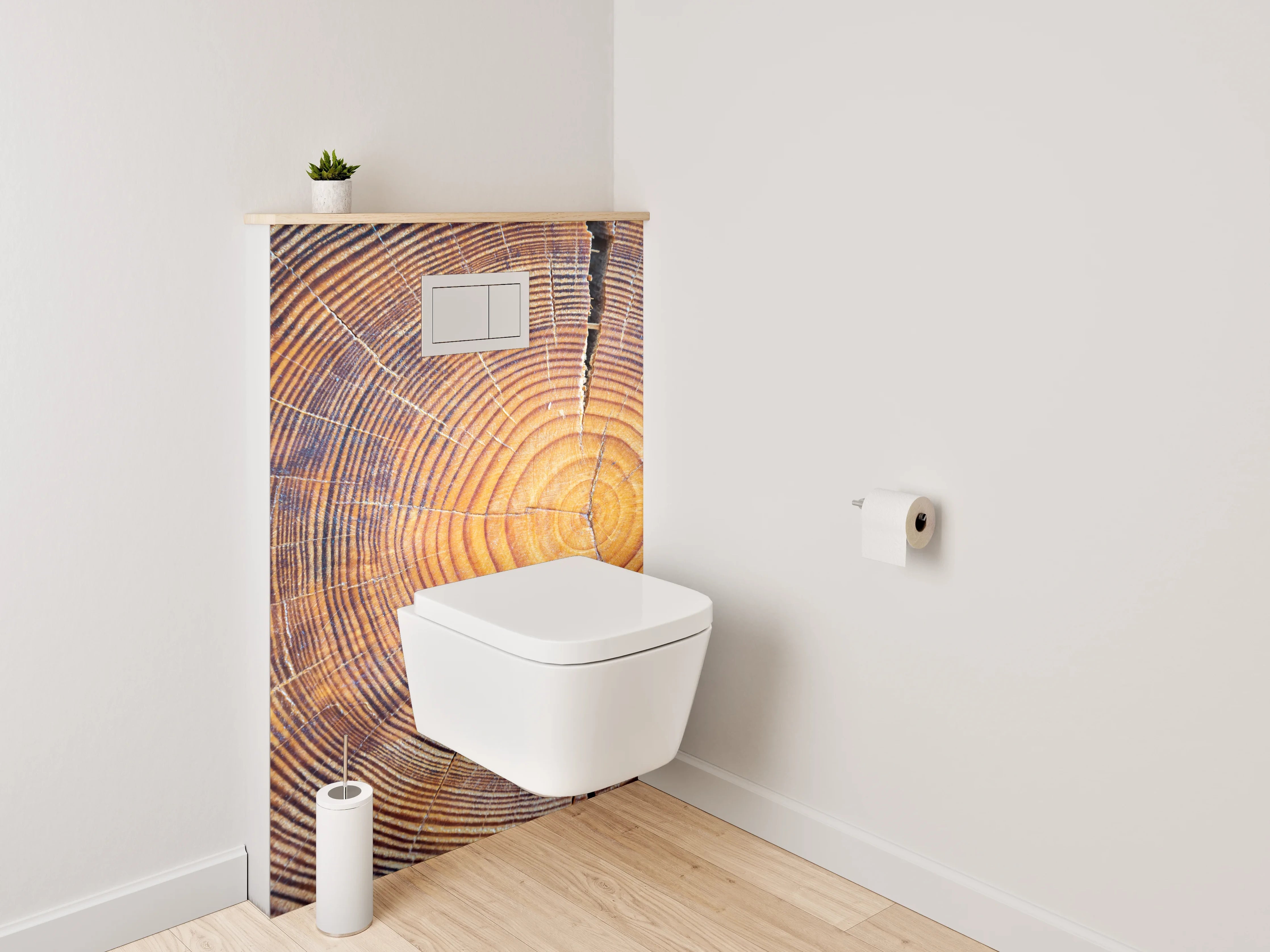 WC-Rückwand - Baumringe Holz Struktur Natur