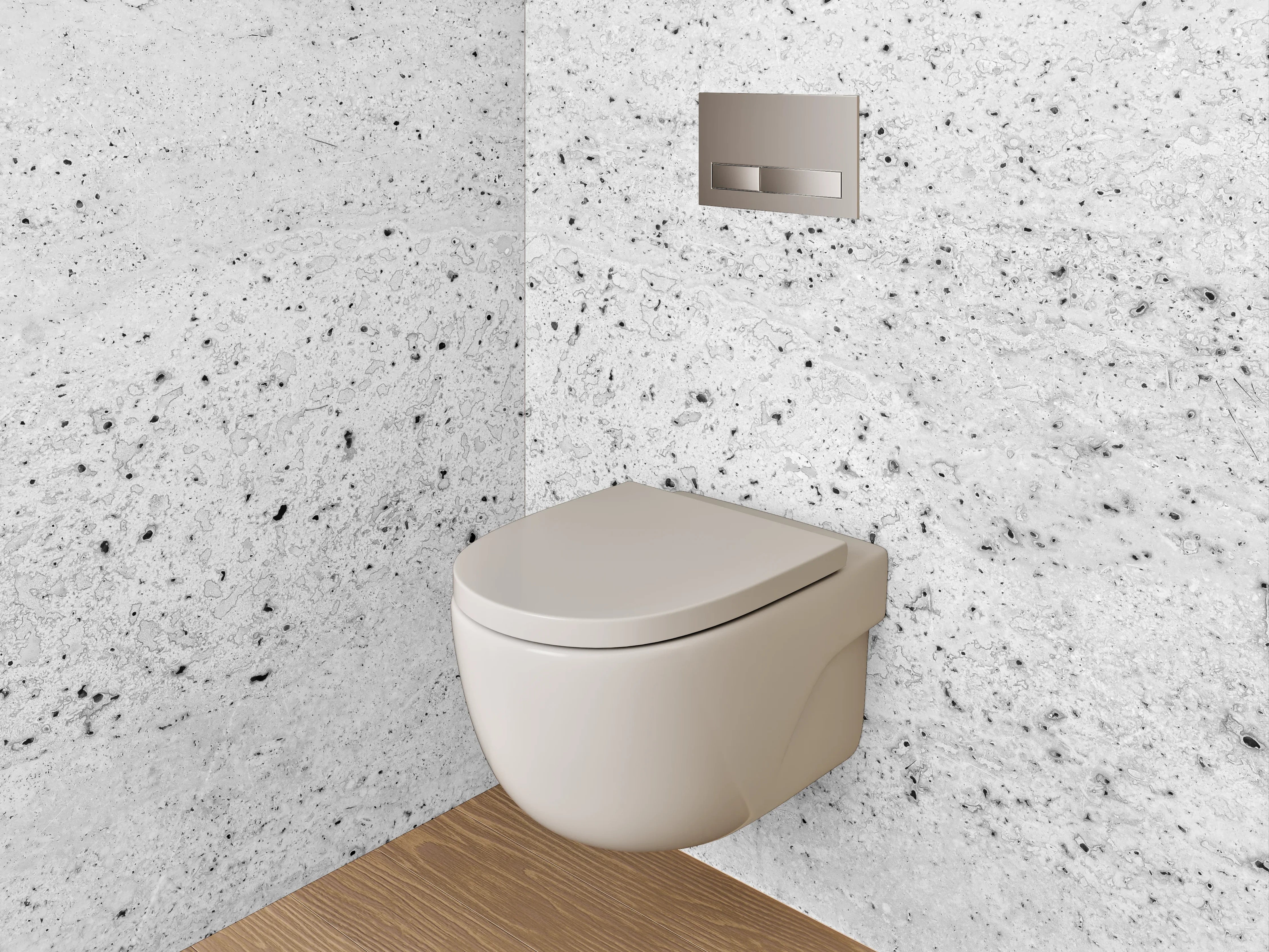 WC-Rückwand - Betonoptik Weiß Grau minimalistisch