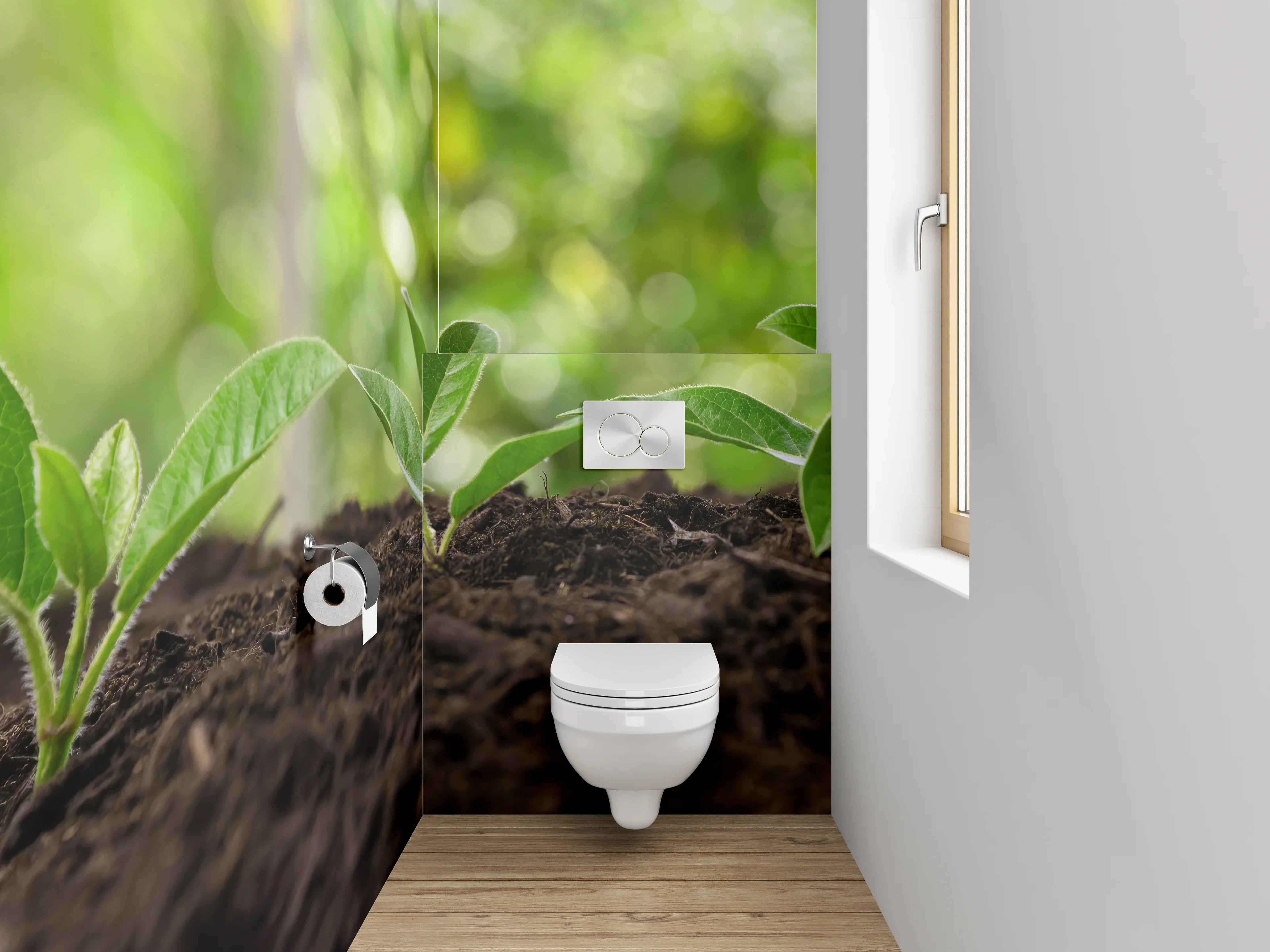 WC-Rückwand - Wachstum junge Pflanzen Natur