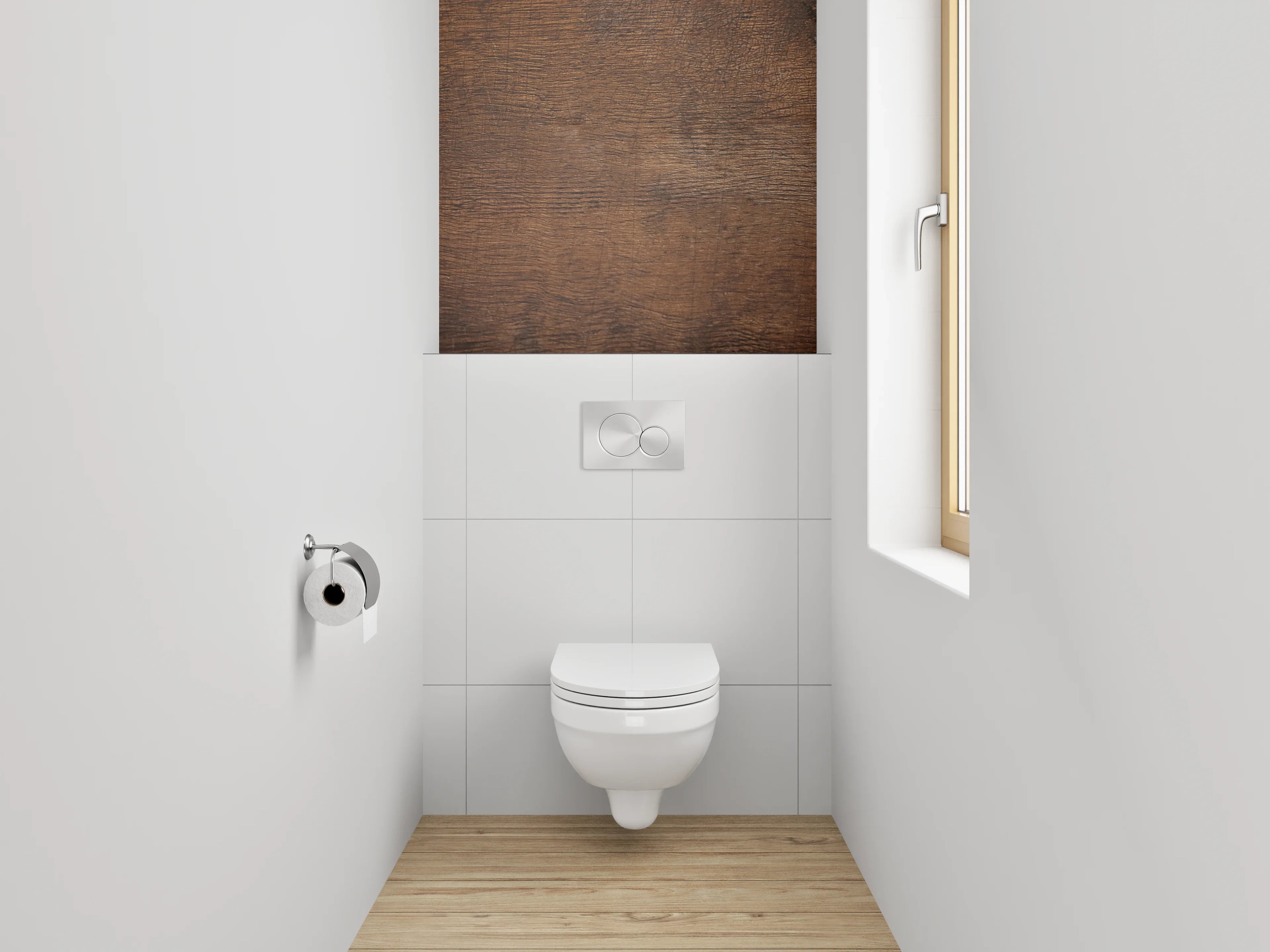 WC-Rückwand - Wärme- und Holzstruktur
