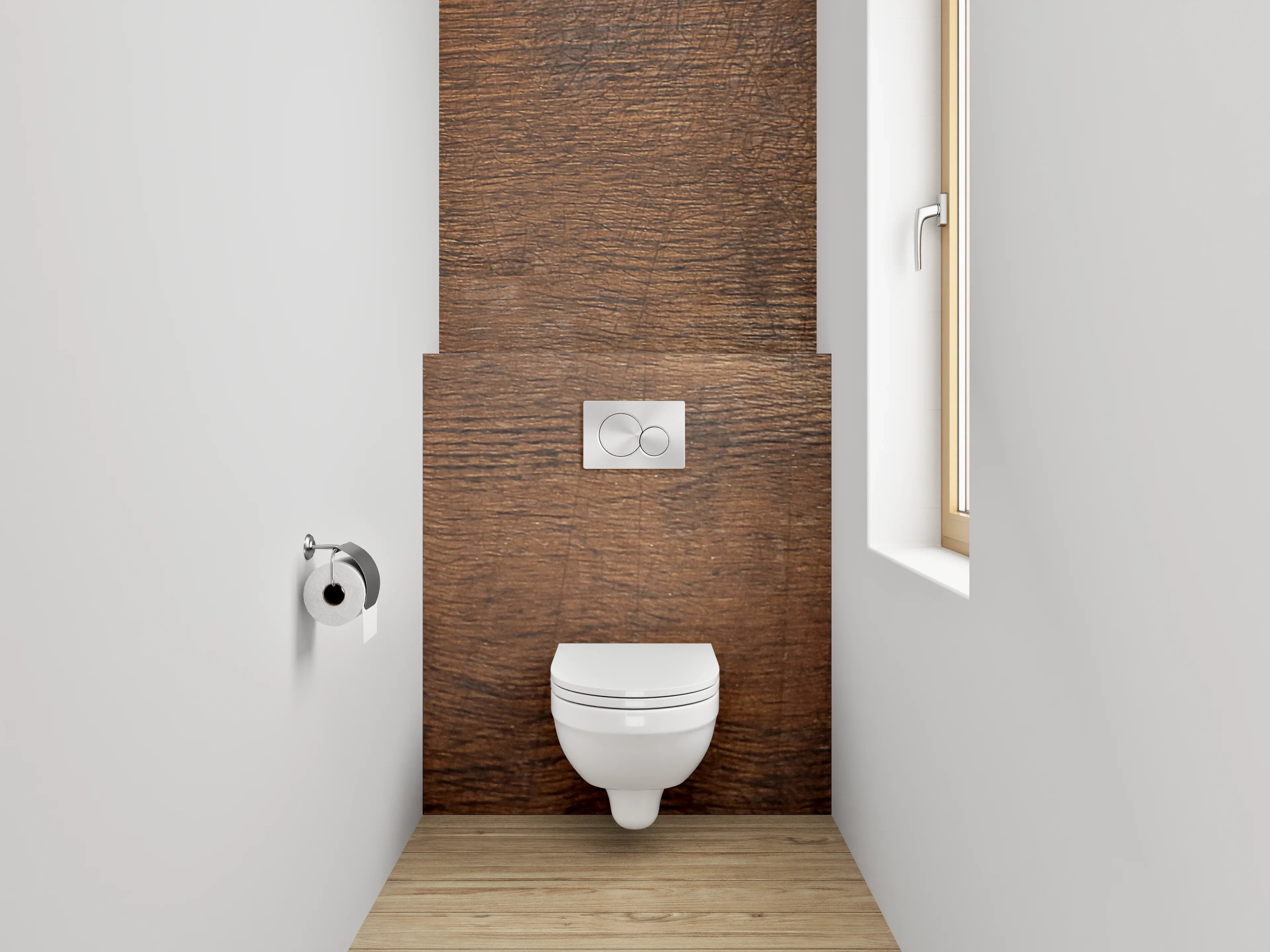 WC-Rückwand - Wärme- und Holzstruktur