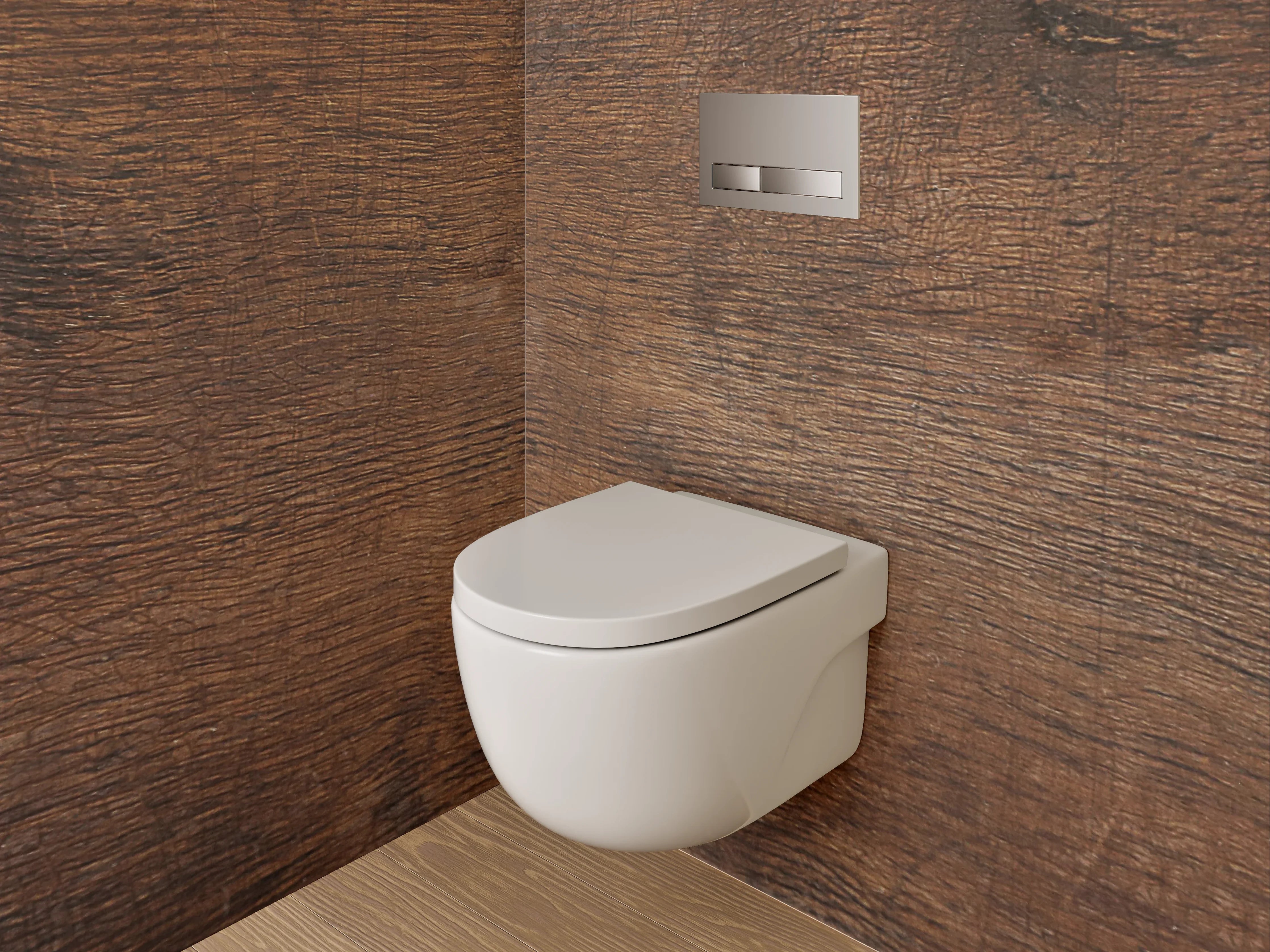 WC-Rückwand - Wärme- und Holzstruktur