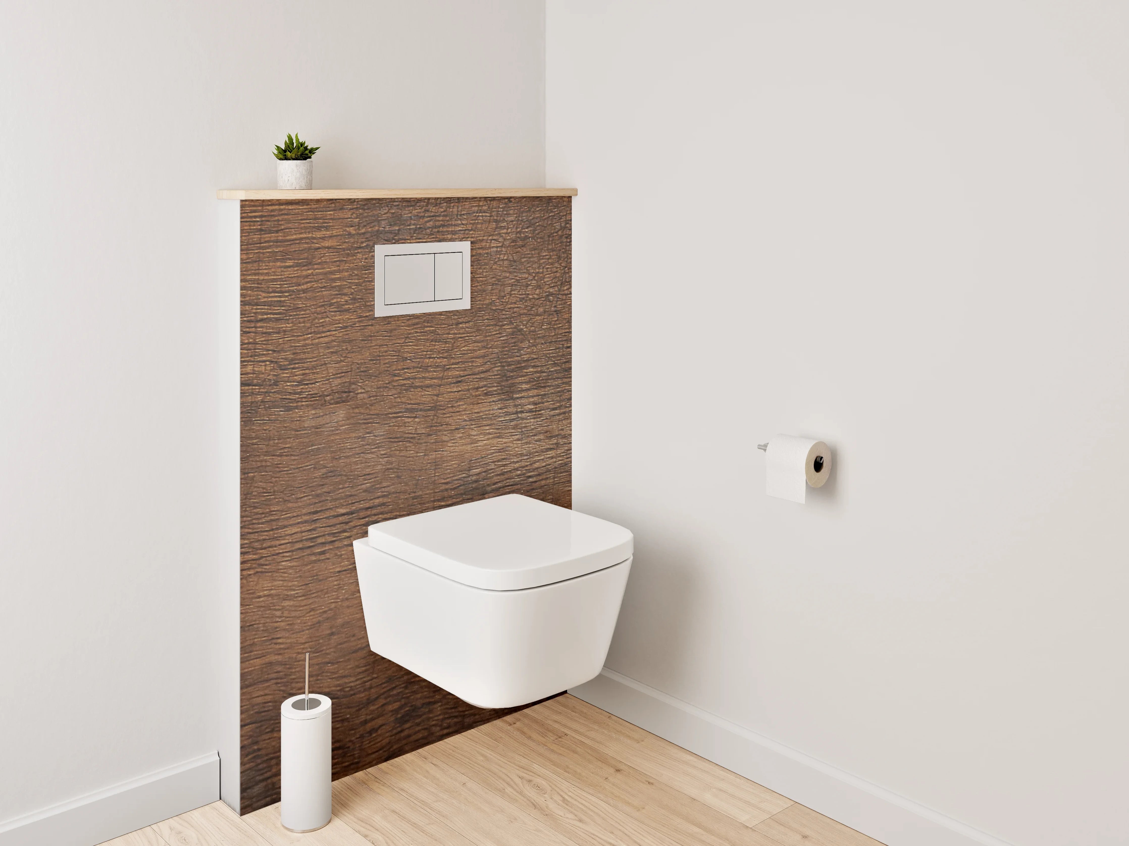 WC-Rückwand - Wärme- und Holzstruktur