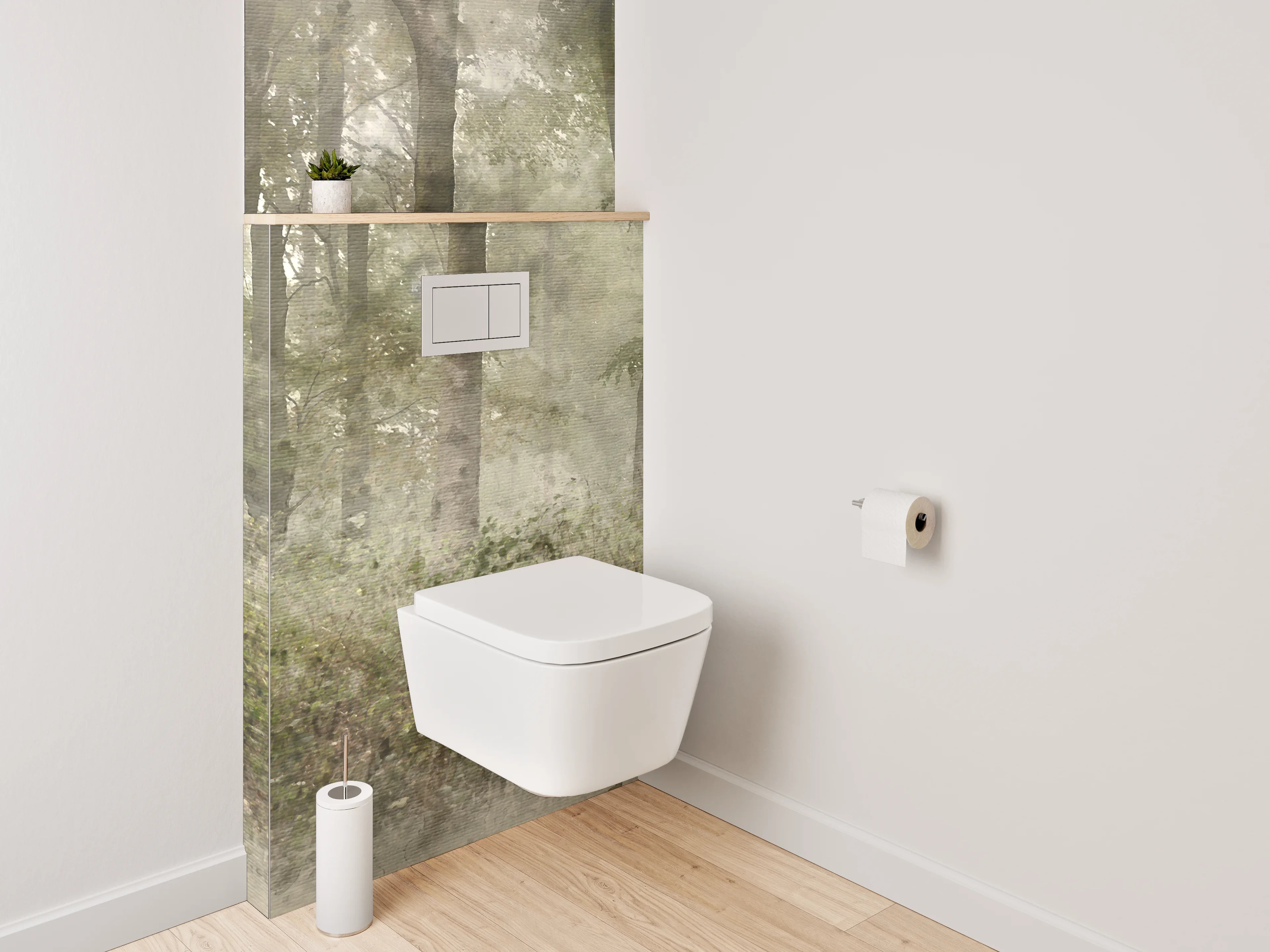 WC-Rückwand - Wald Panorama Aquarell Wandbild