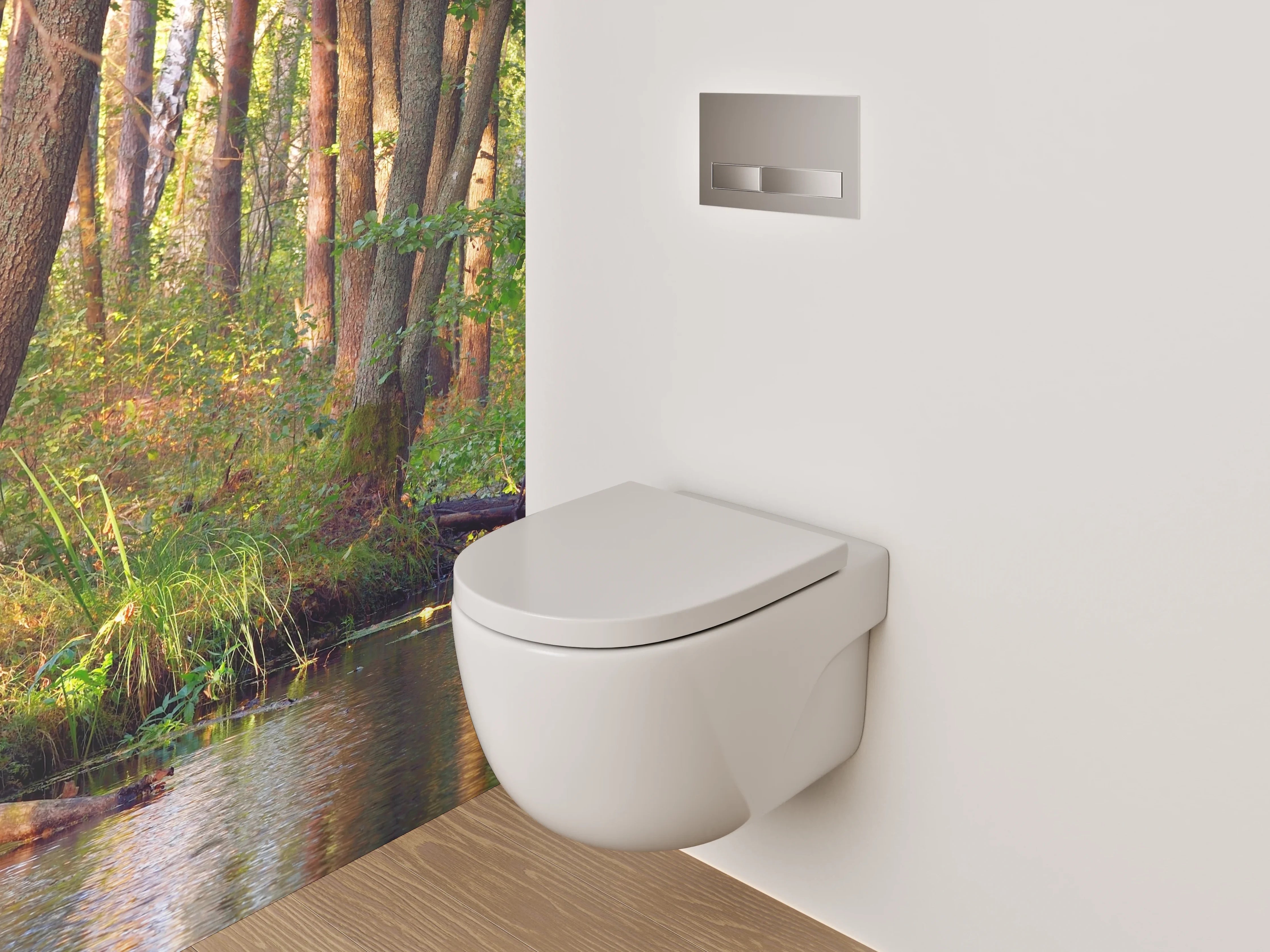 WC-Rückwand - Waldidylle am Bach – Naturmotiv