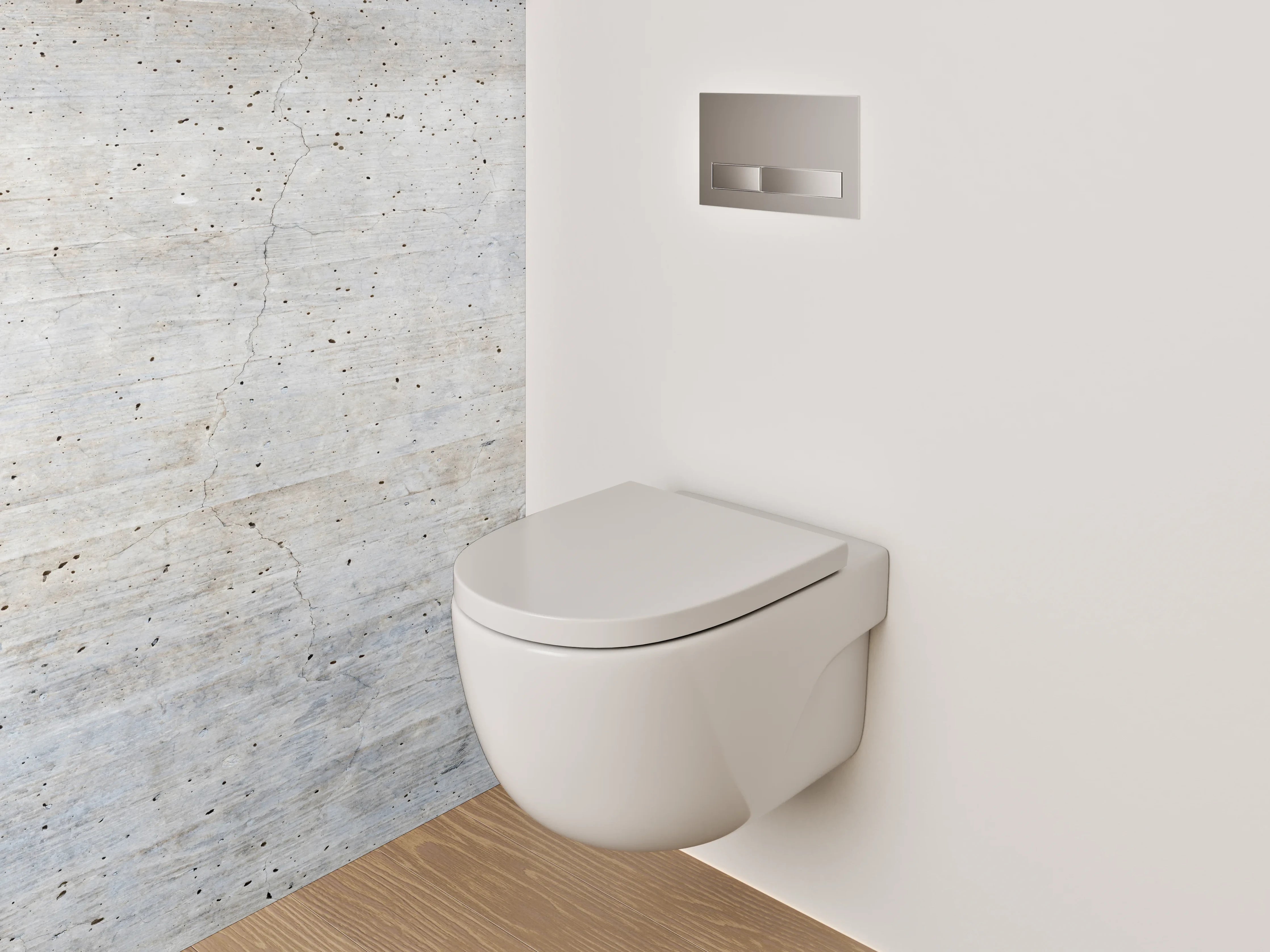 WC-Rückwand - Wanddeko Weißgrau Beton-Design