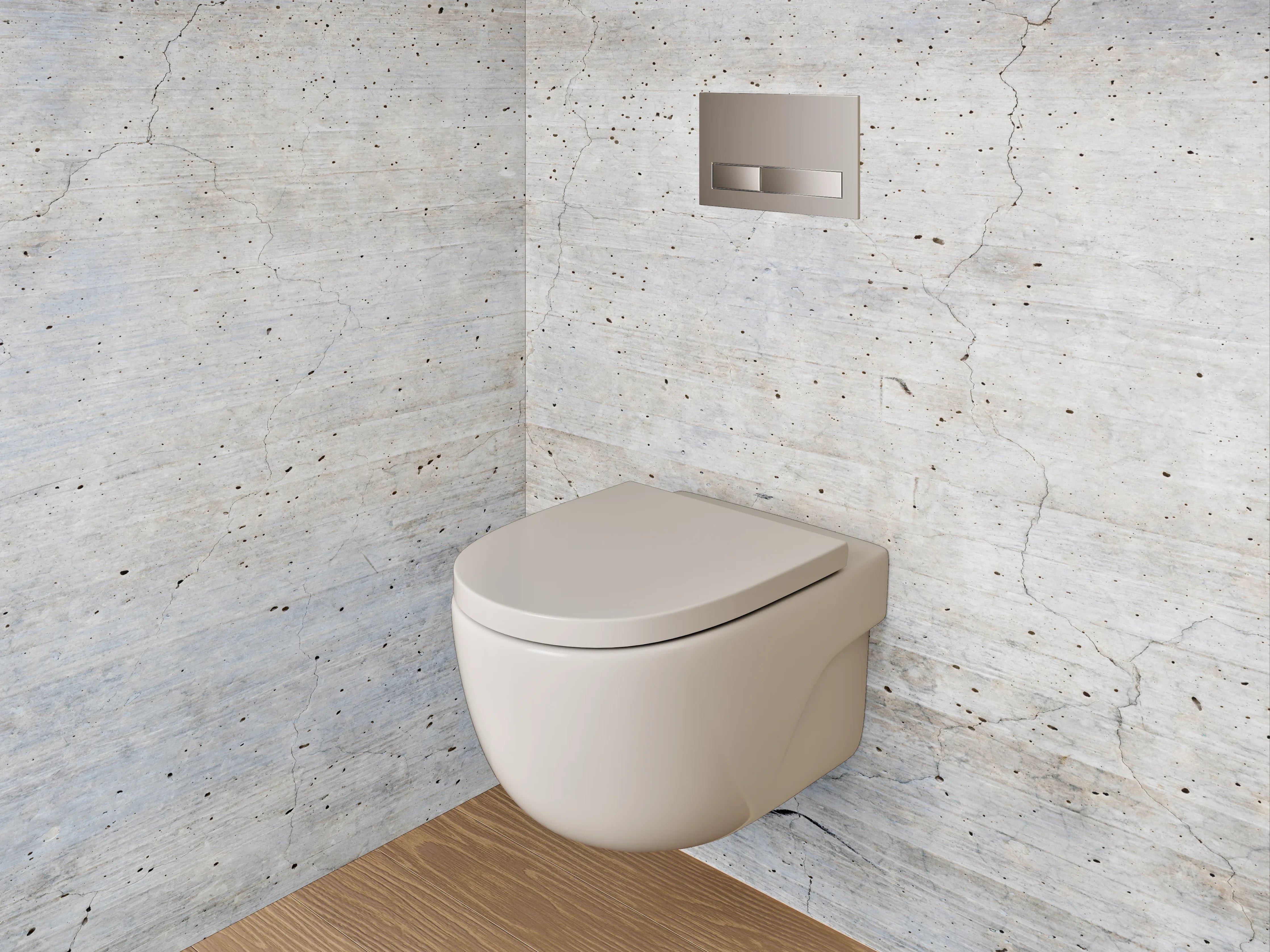 WC-Rückwand - Wanddeko Weißgrau Beton-Design