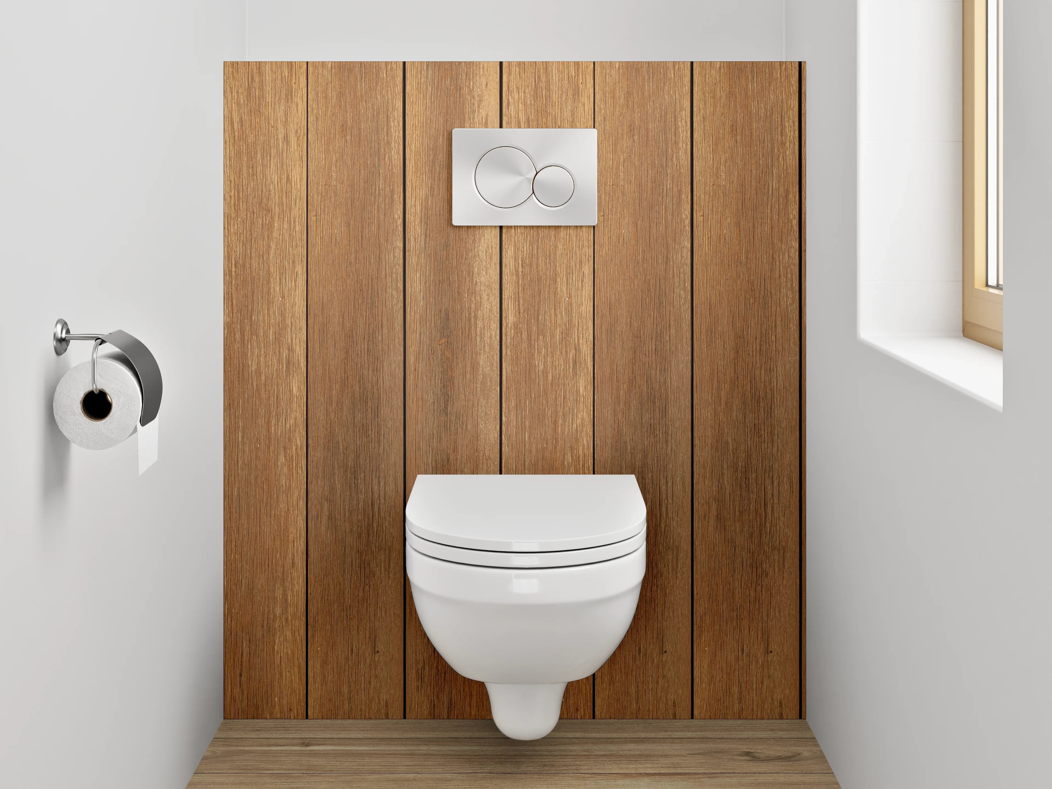 WC-Rückwand - Wandpaneel Braun-Grau in Holzstruktur