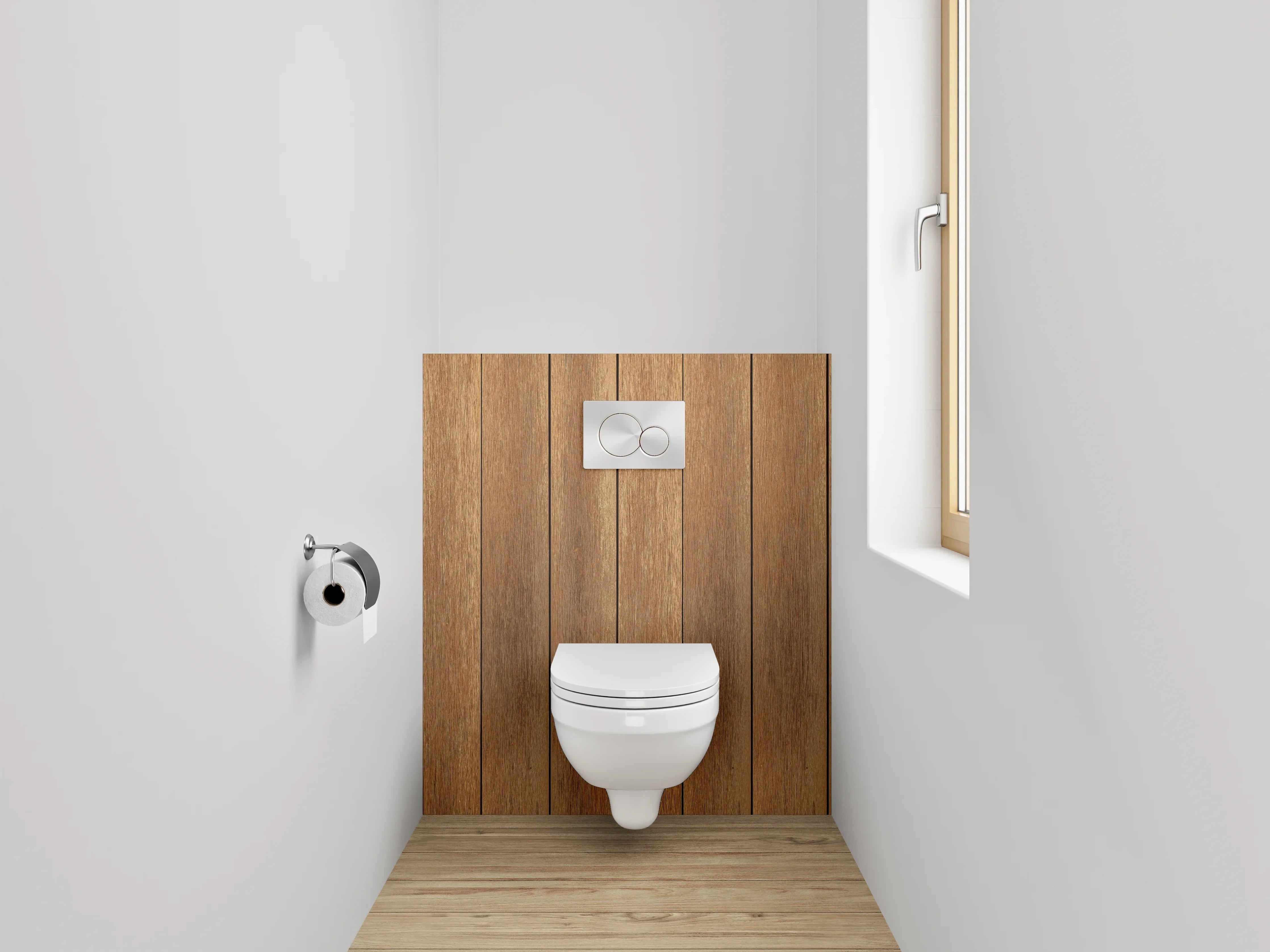 WC-Rückwand - Wandpaneel Braun-Grau in Holzstruktur