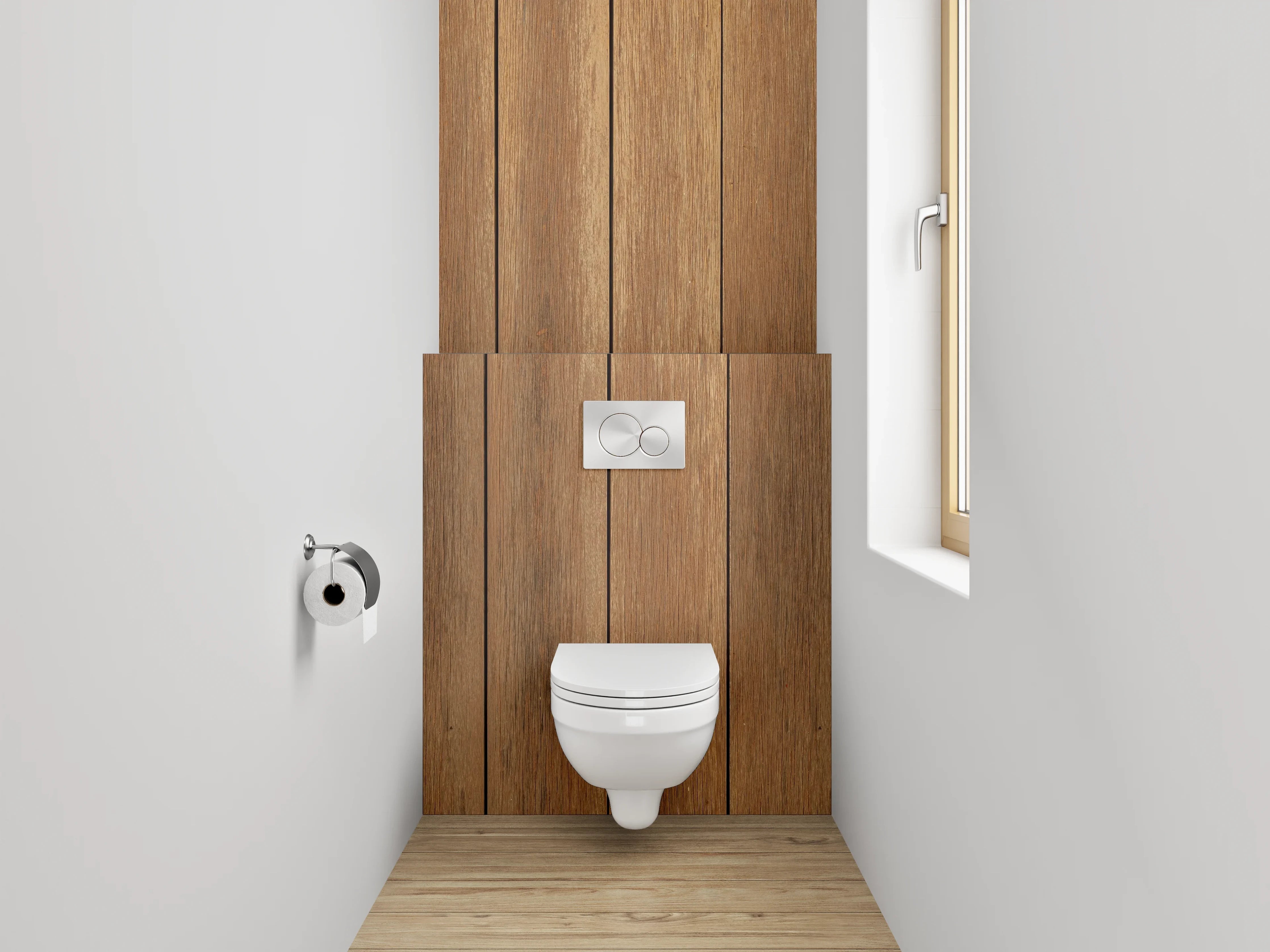 WC-Rückwand - Wandpaneel Braun-Grau in Holzstruktur