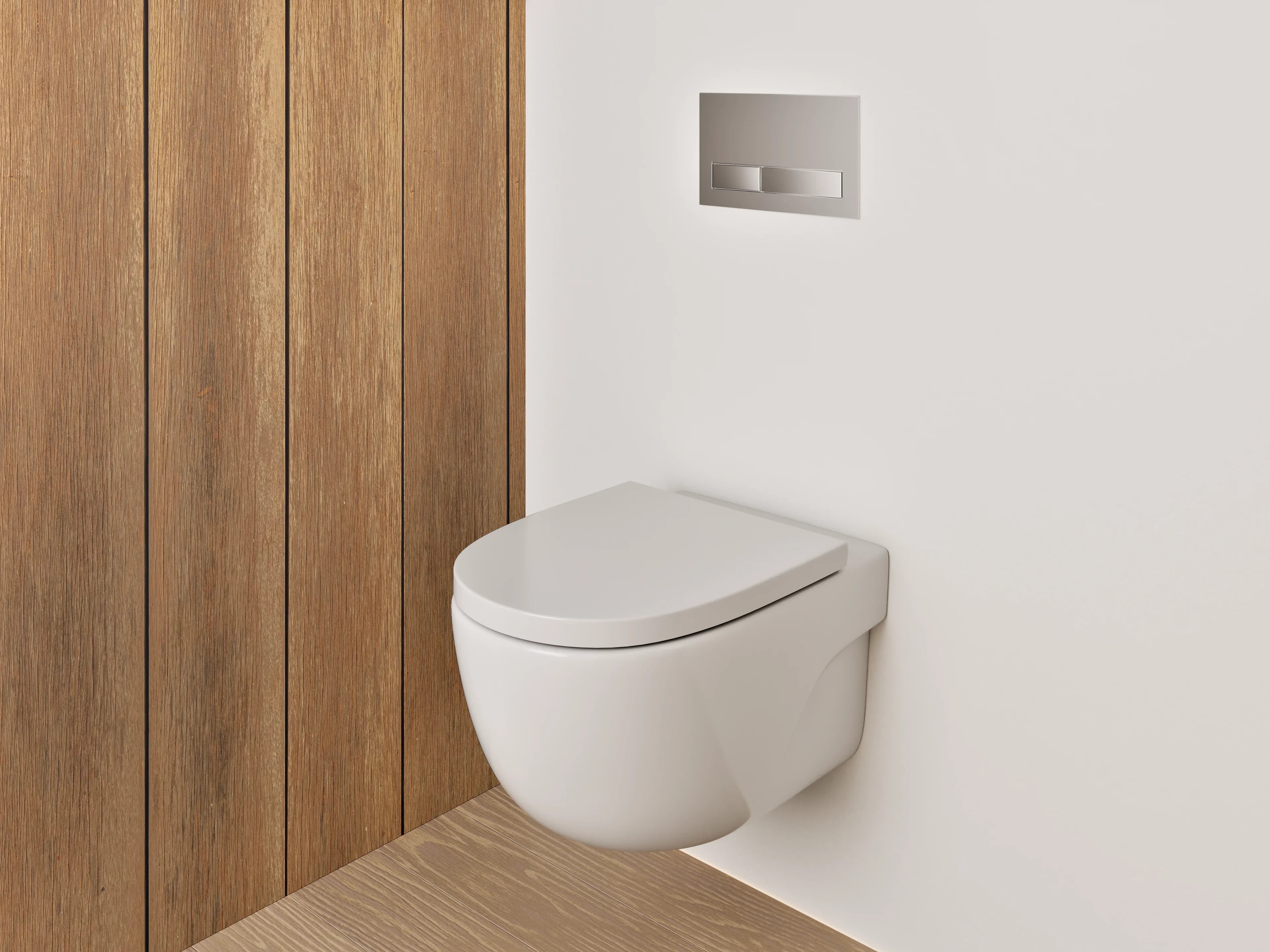 WC-Rückwand - Wandpaneel Braun-Grau in Holzstruktur