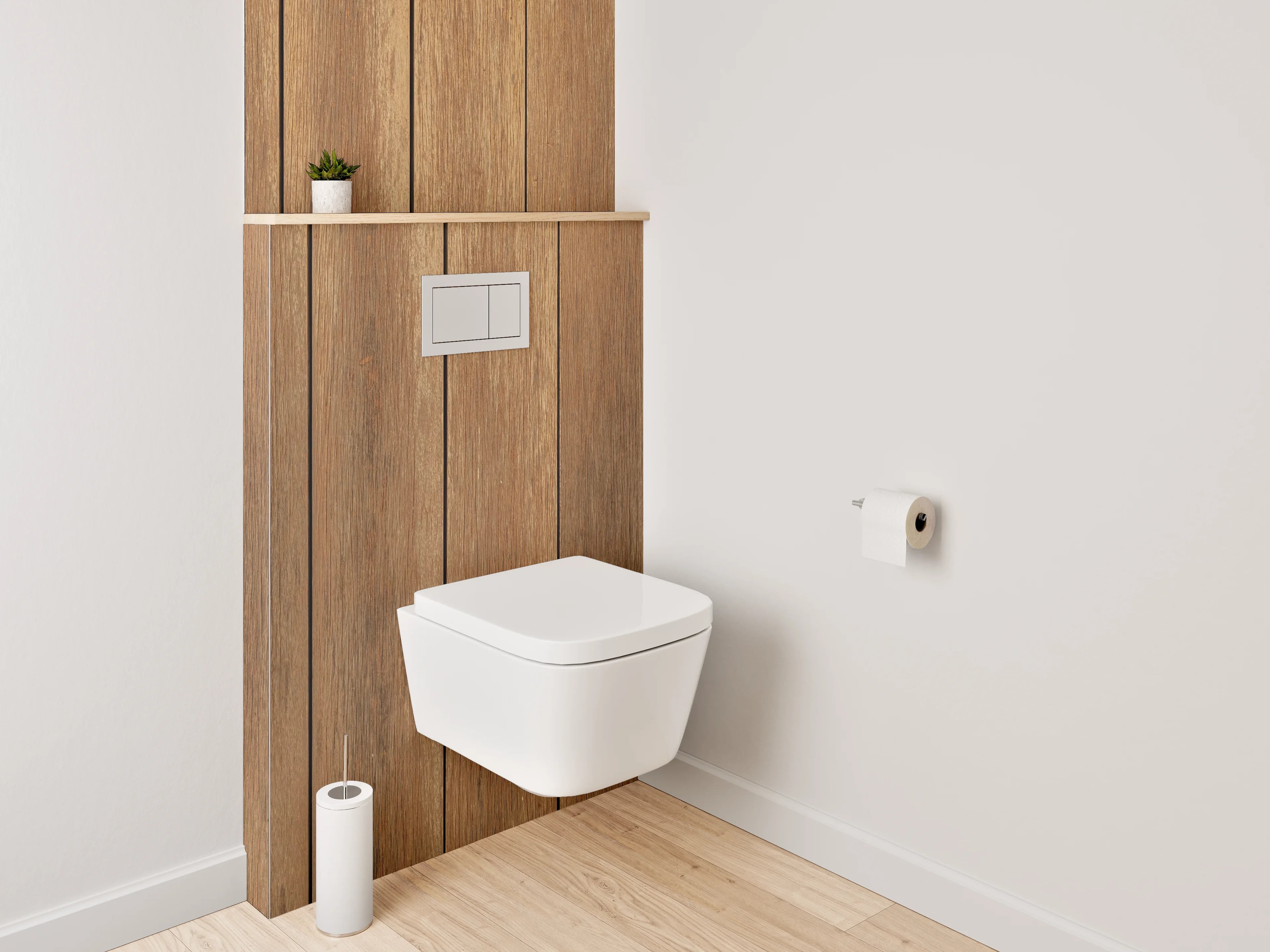 WC-Rückwand - Wandpaneel Braun-Grau in Holzstruktur