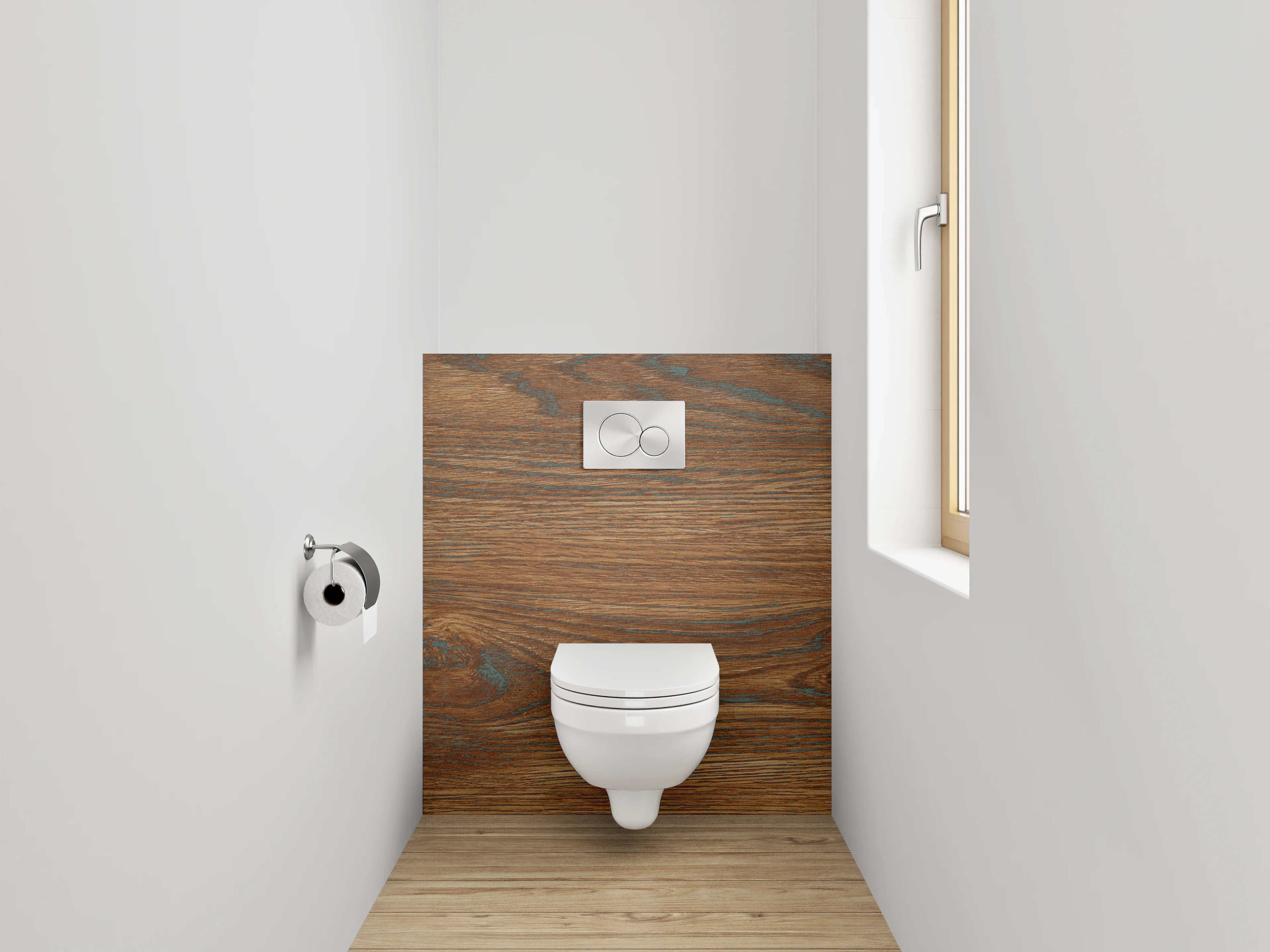 WC-Rückwand - Warme Holzmaserung