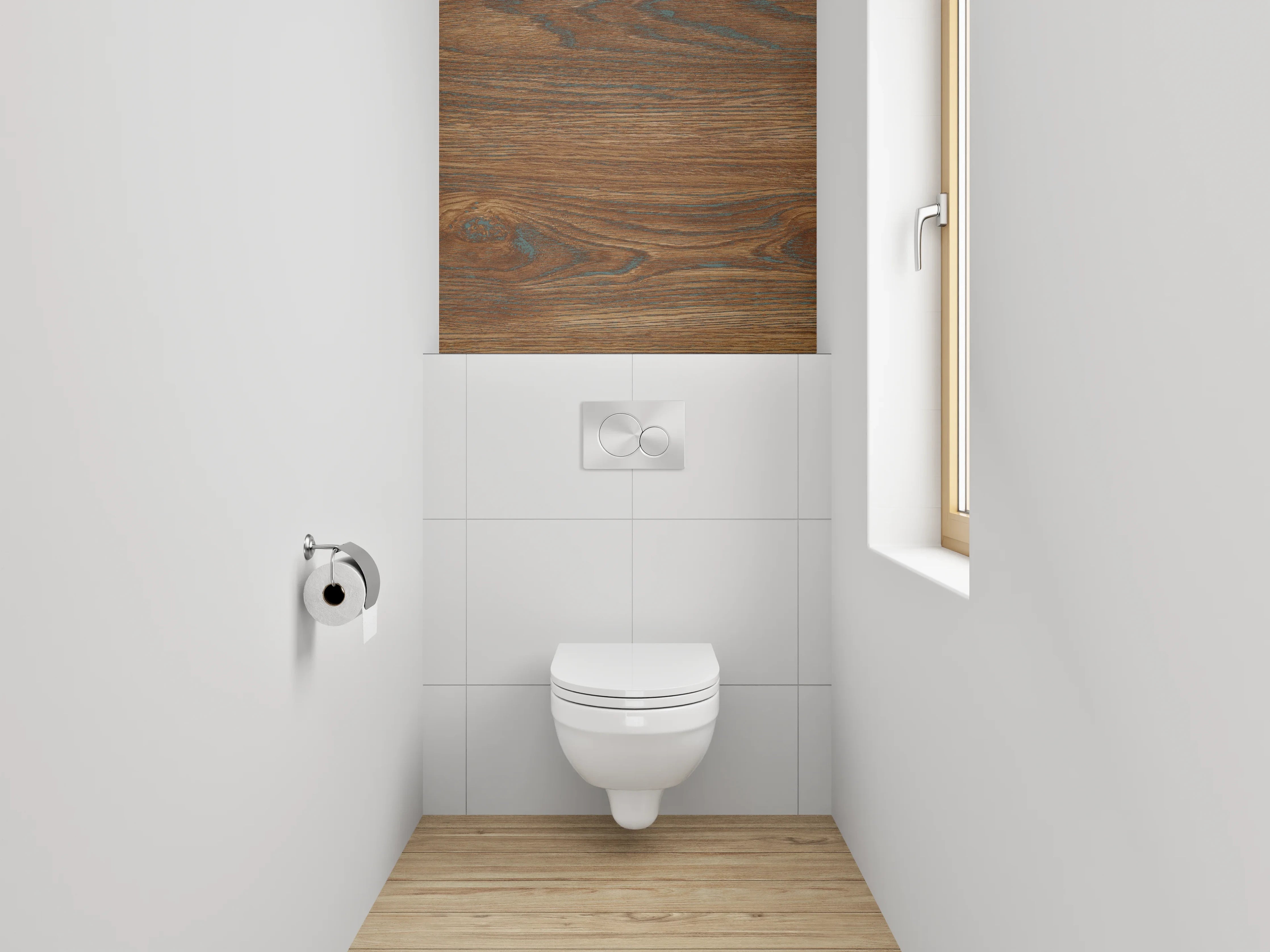 WC-Rückwand - Warme Holzmaserung