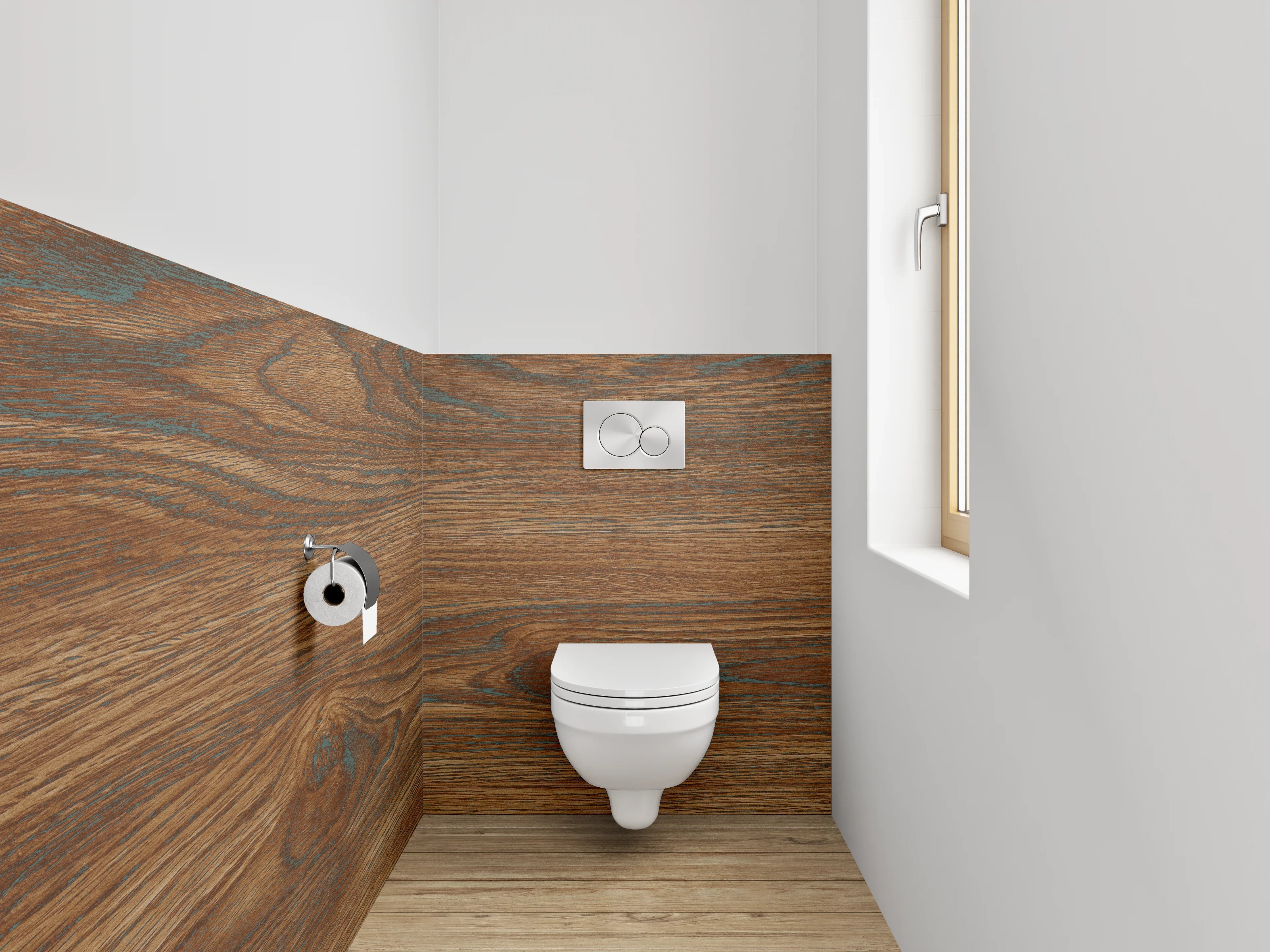 WC-Rückwand - Warme Holzmaserung