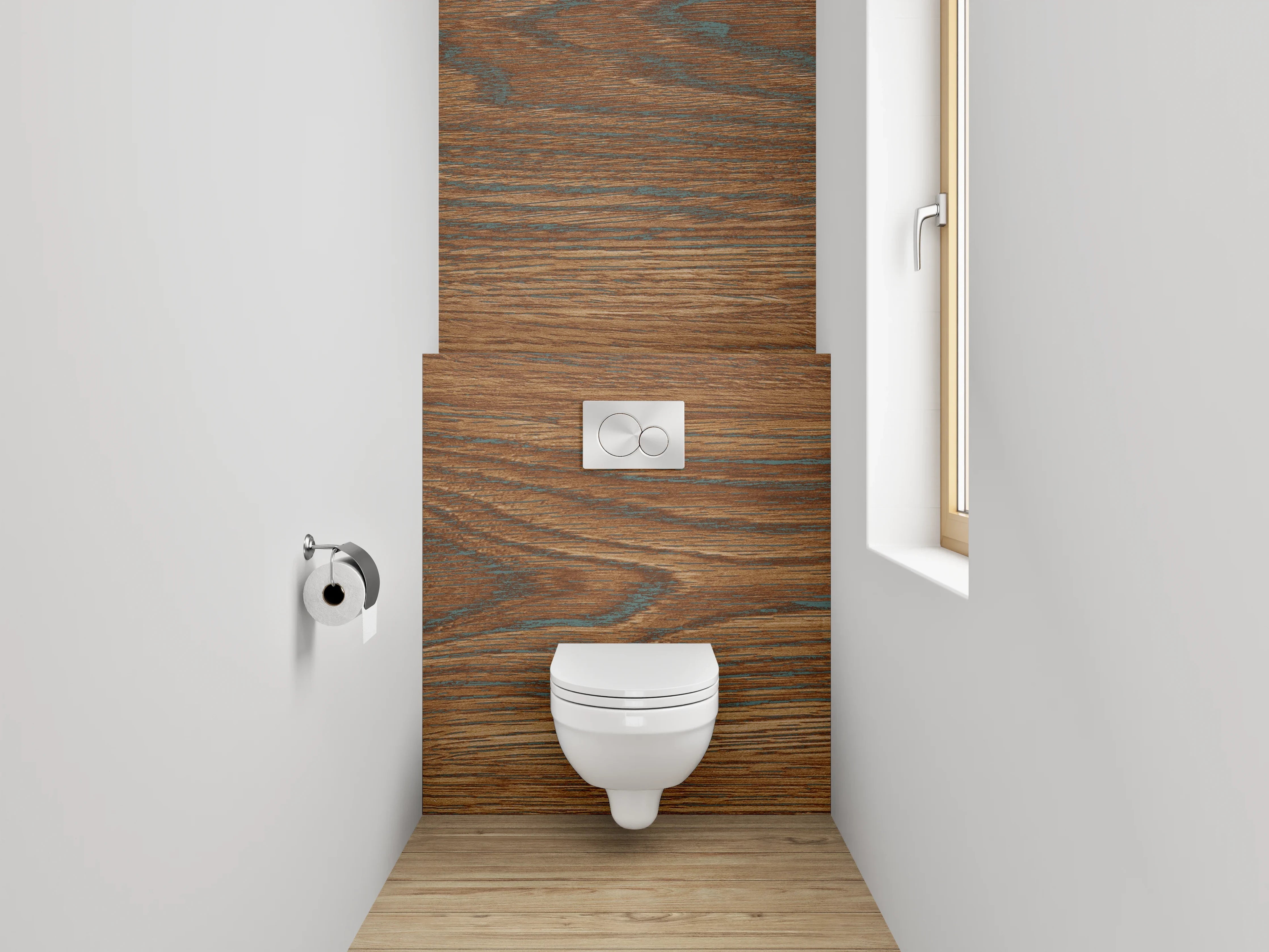 WC-Rückwand - Warme Holzmaserung
