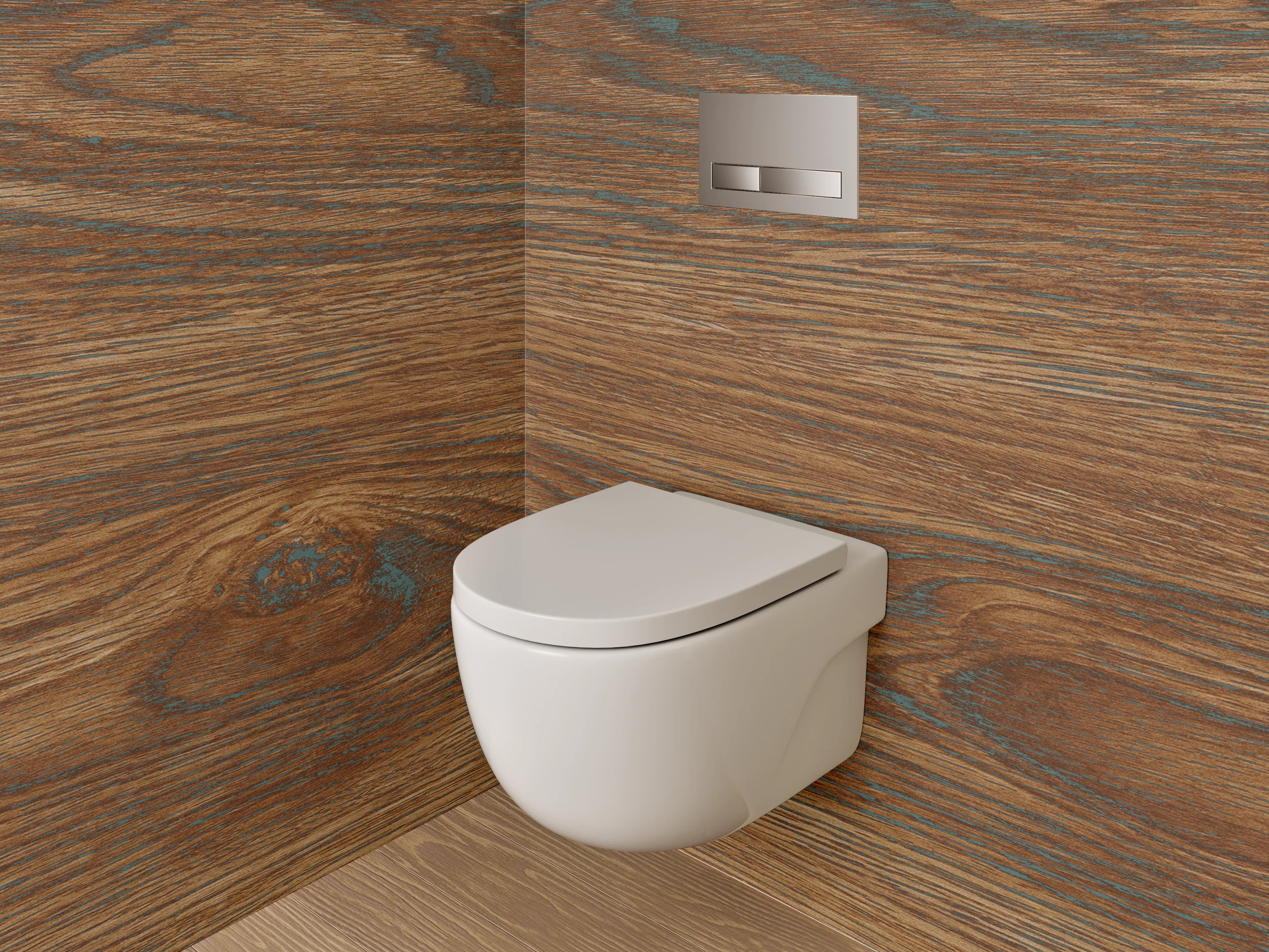 WC-Rückwand - Warme Holzmaserung
