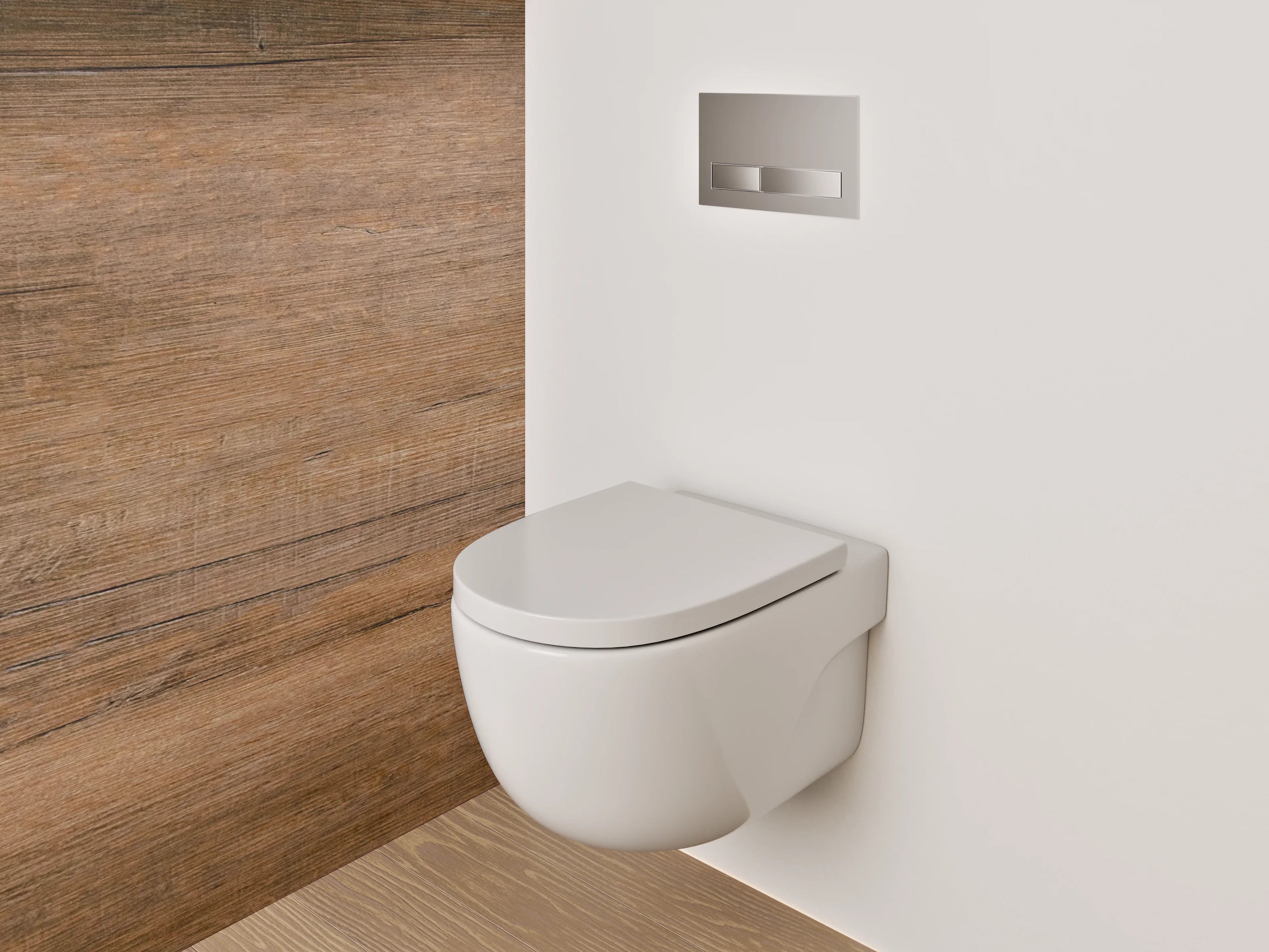 WC-Rückwand - Warme Holzvertäfelung