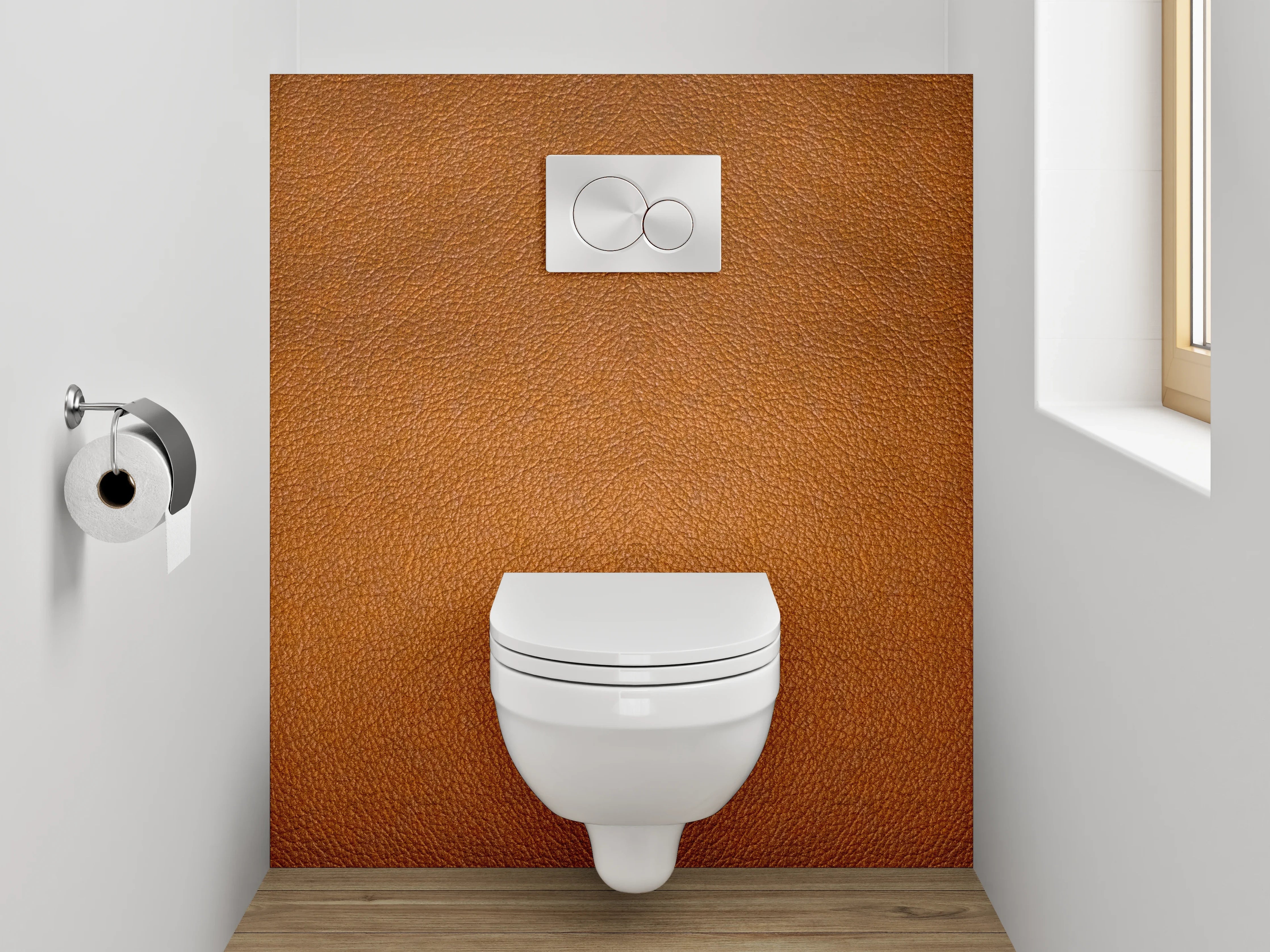 WC-Rückwand - Warmer Braunton Struktur-Optik