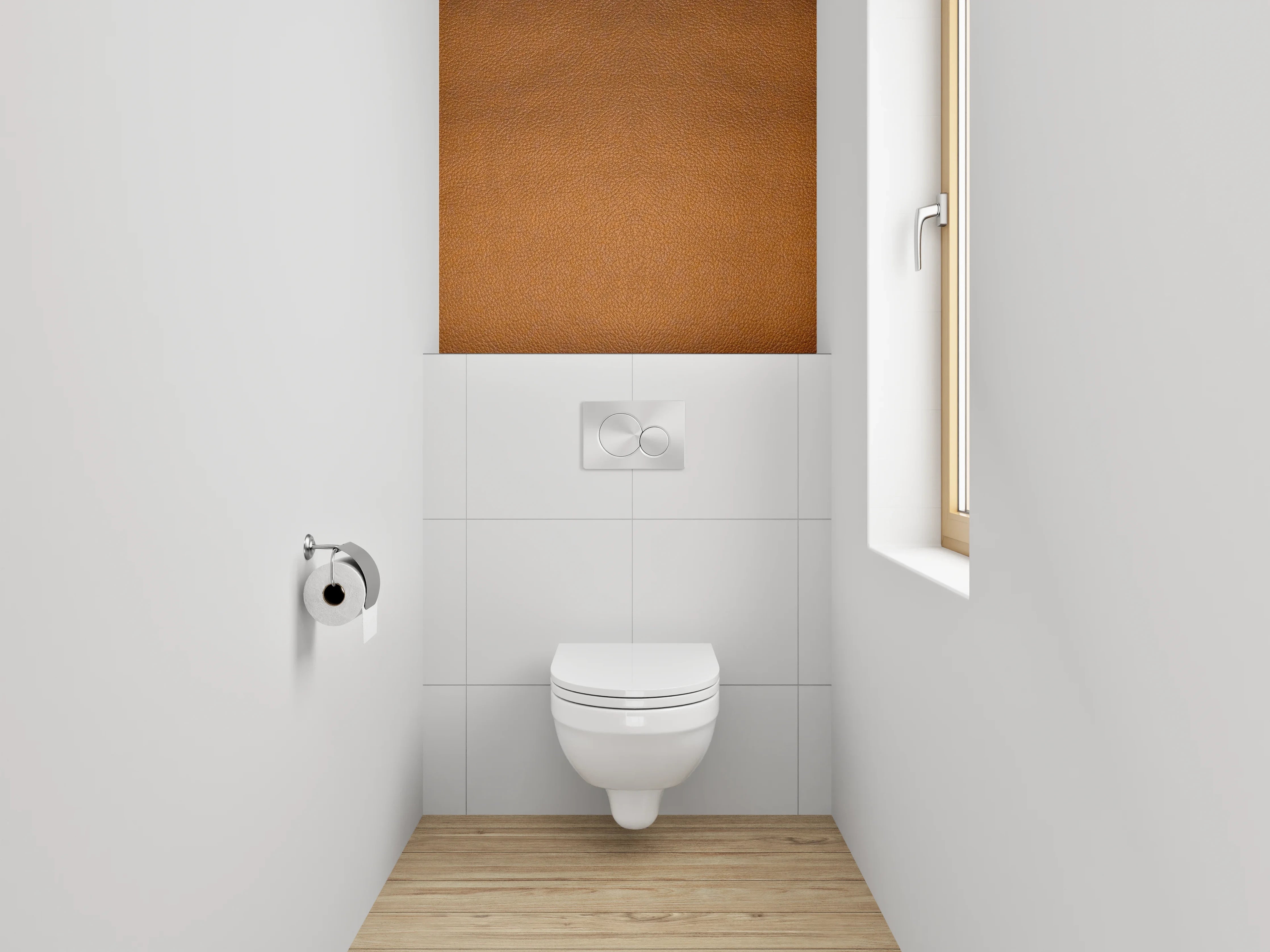 WC-Rückwand - Warmer Braunton Struktur-Optik