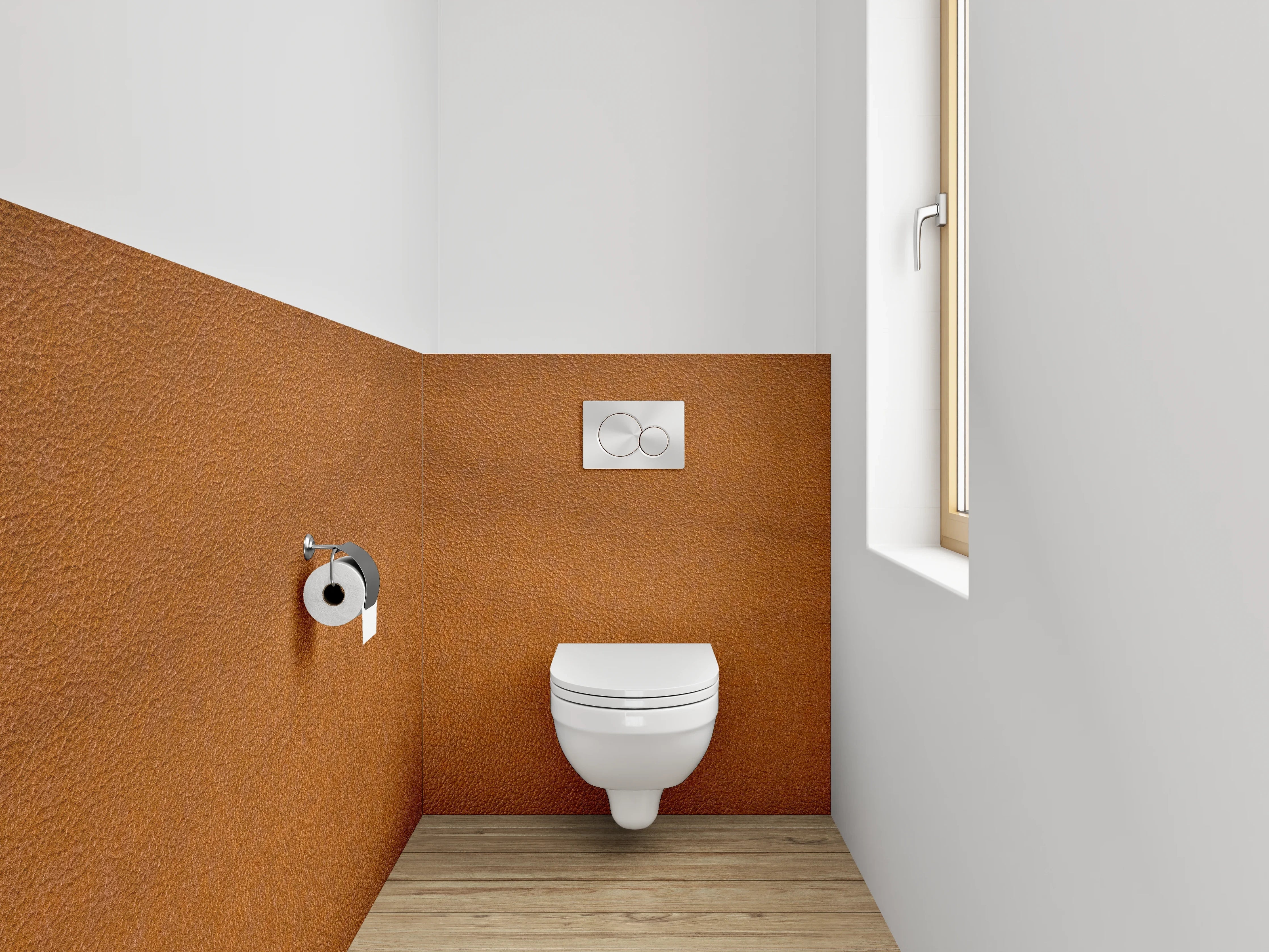 WC-Rückwand - Warmer Braunton Struktur-Optik