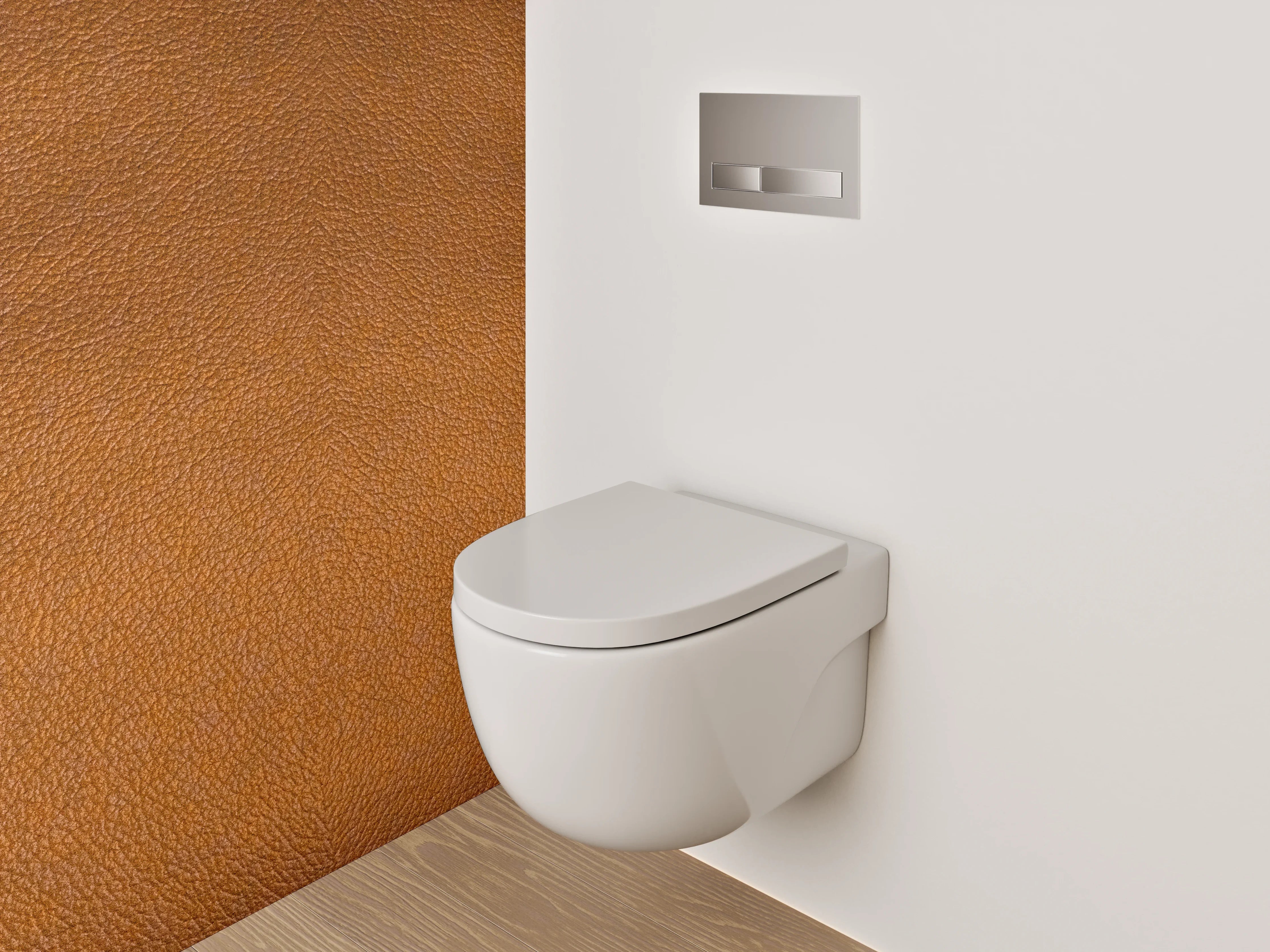 WC-Rückwand - Warmer Braunton Struktur-Optik
