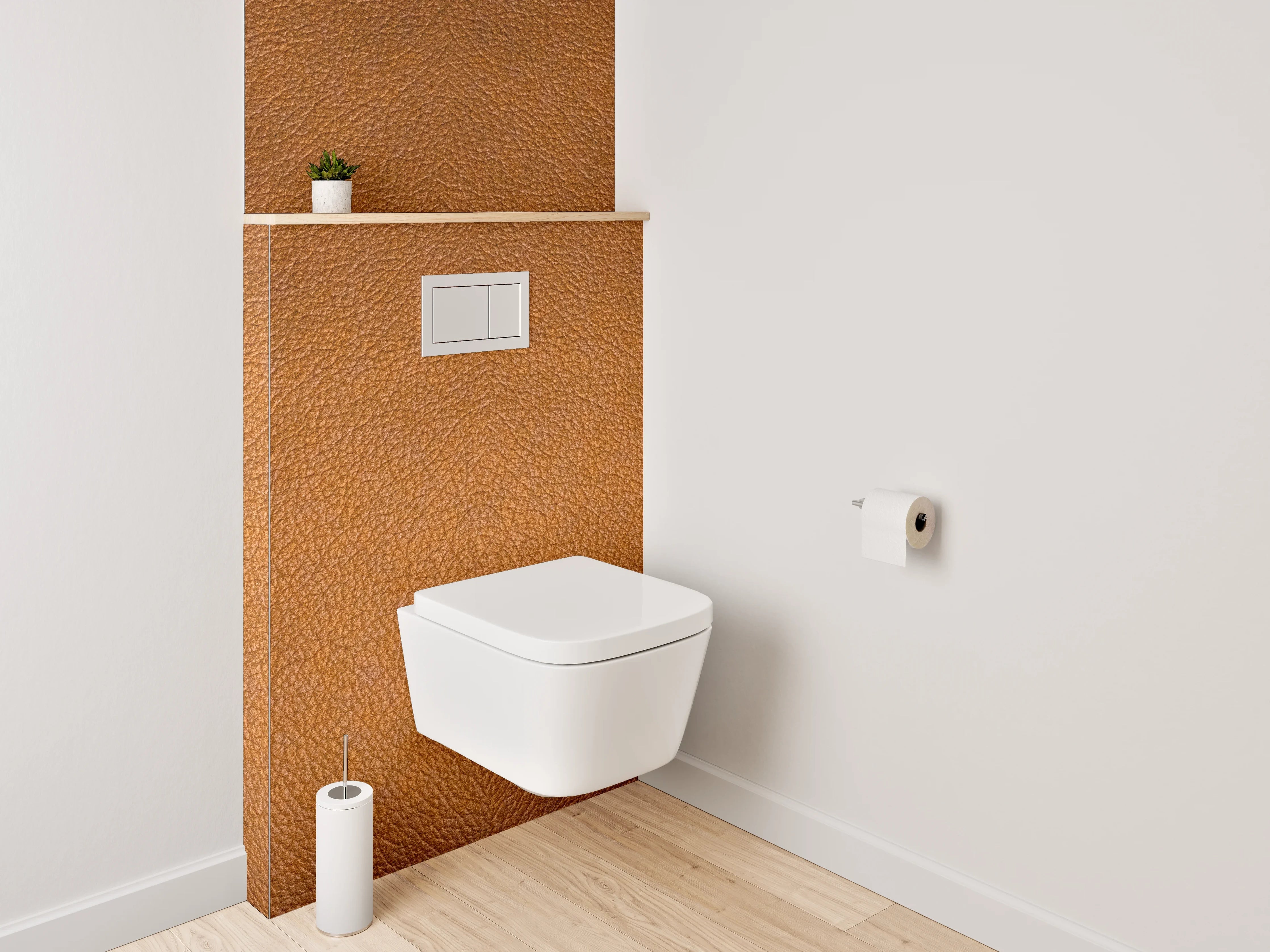 WC-Rückwand - Warmer Braunton Struktur-Optik