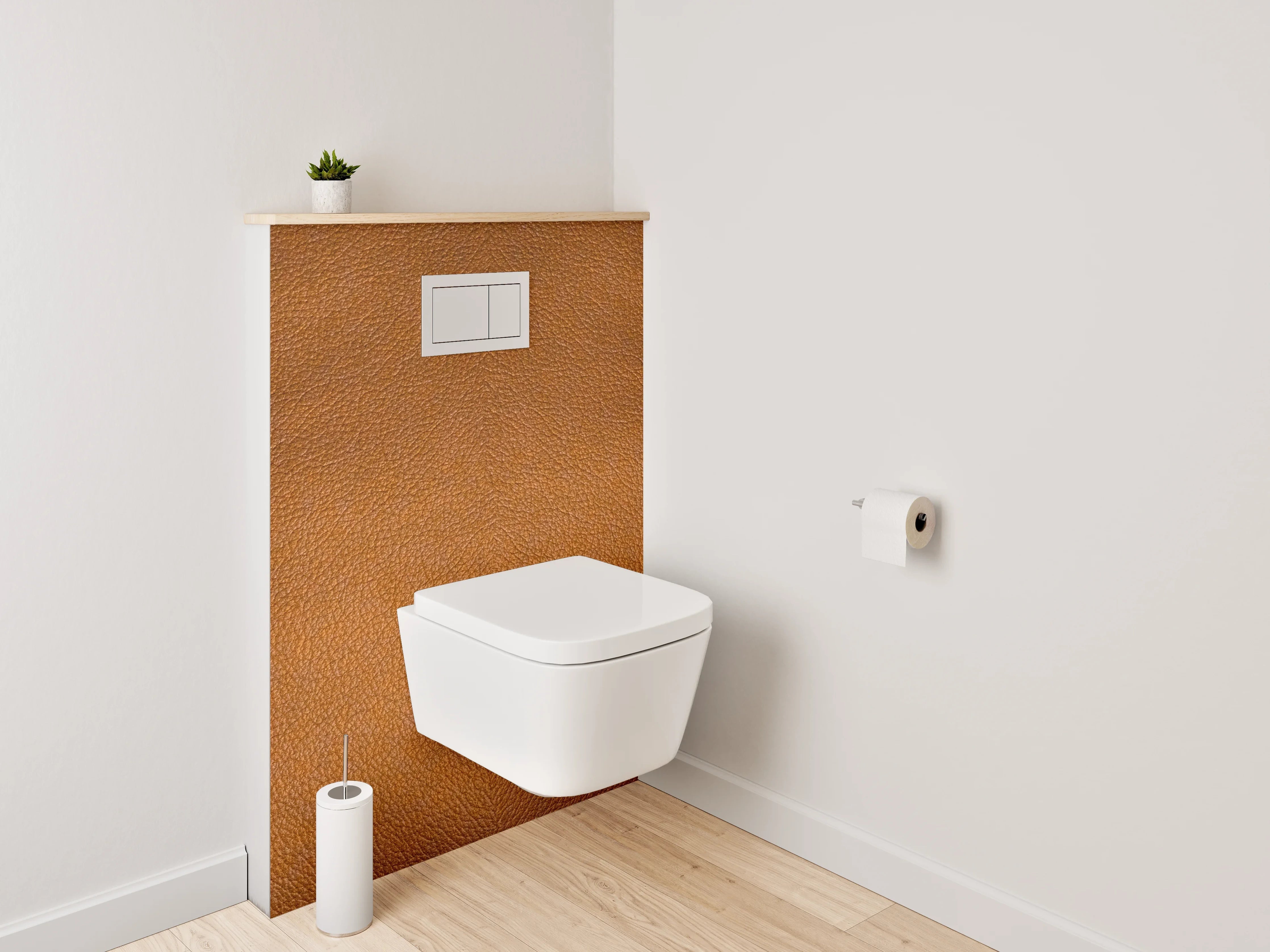 WC-Rückwand - Warmer Braunton Struktur-Optik