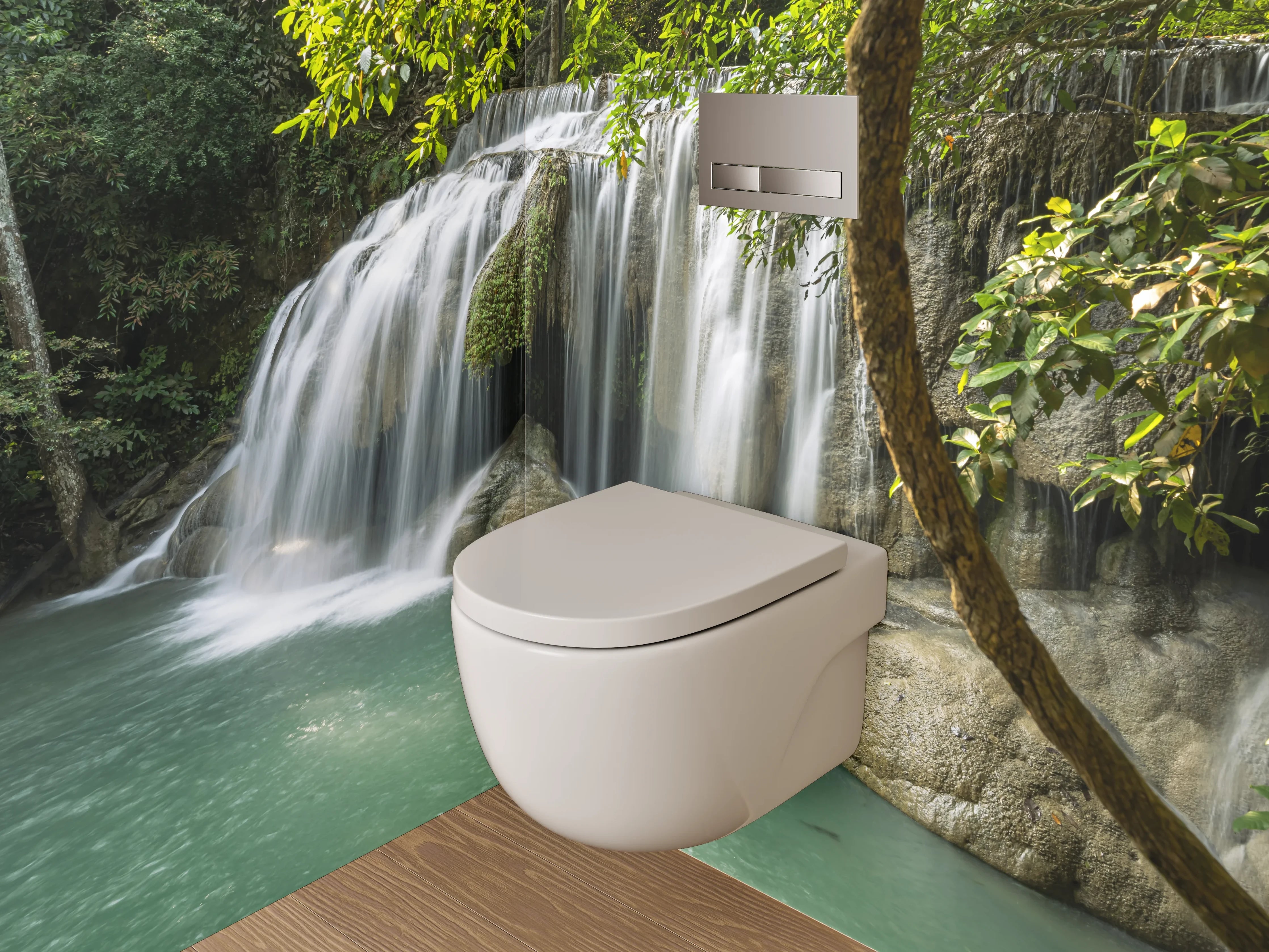 WC-Rückwand - Wasserfall Idylle Natur-Poster