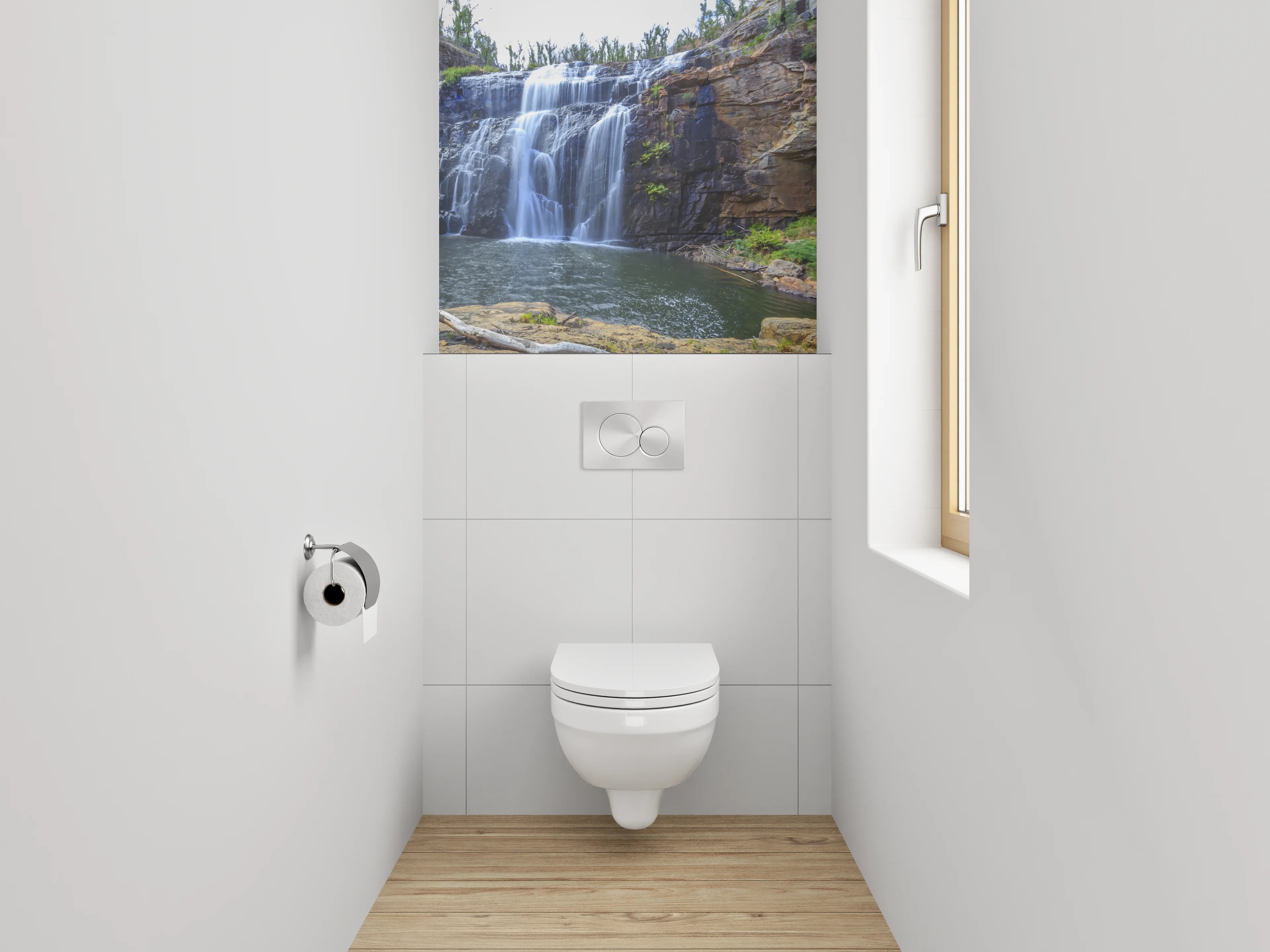 WC-Rückwand - Wasserfall Naturidylle Felsbecken