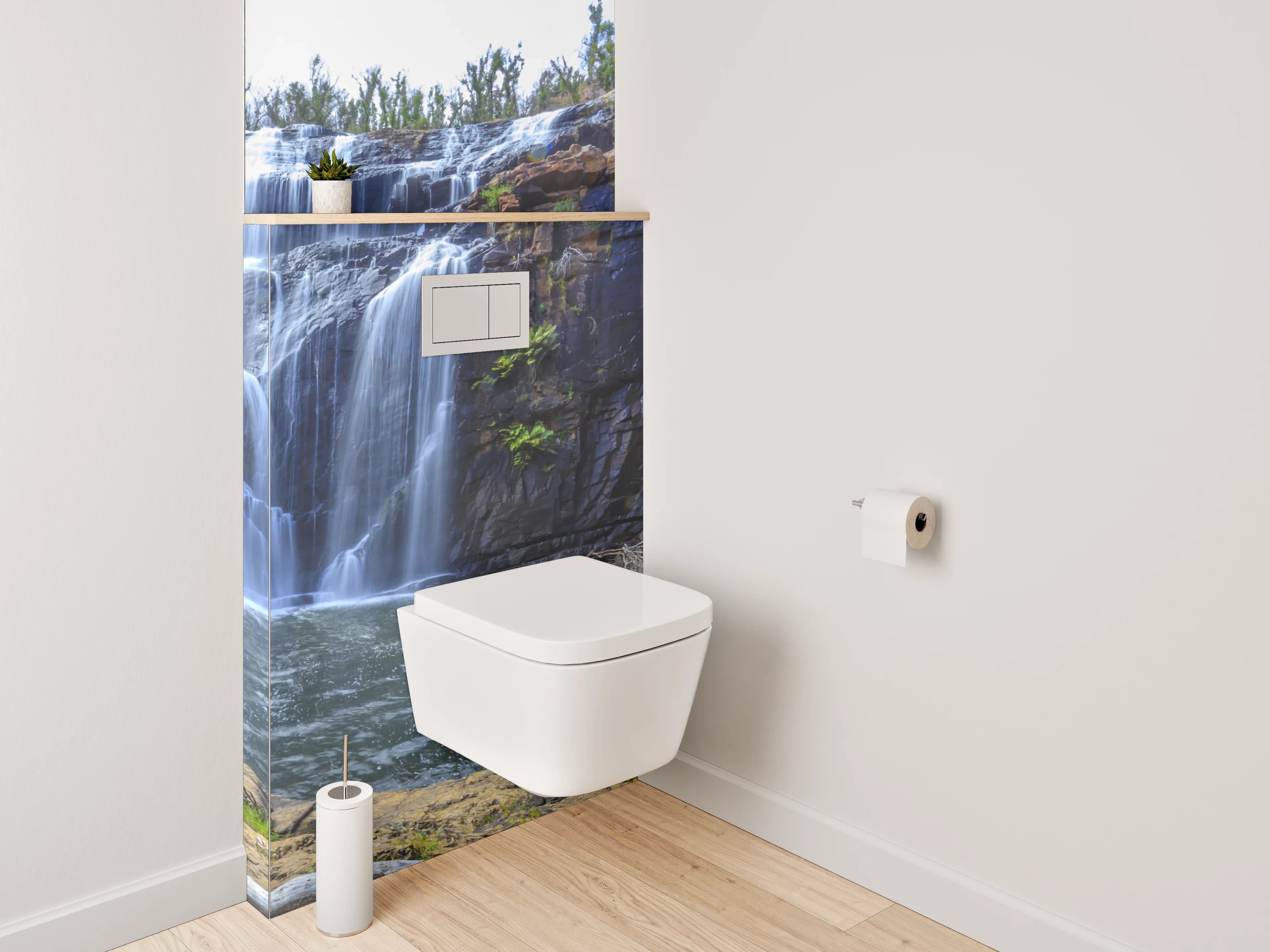 WC-Rückwand - Wasserfall Naturidylle Felsbecken