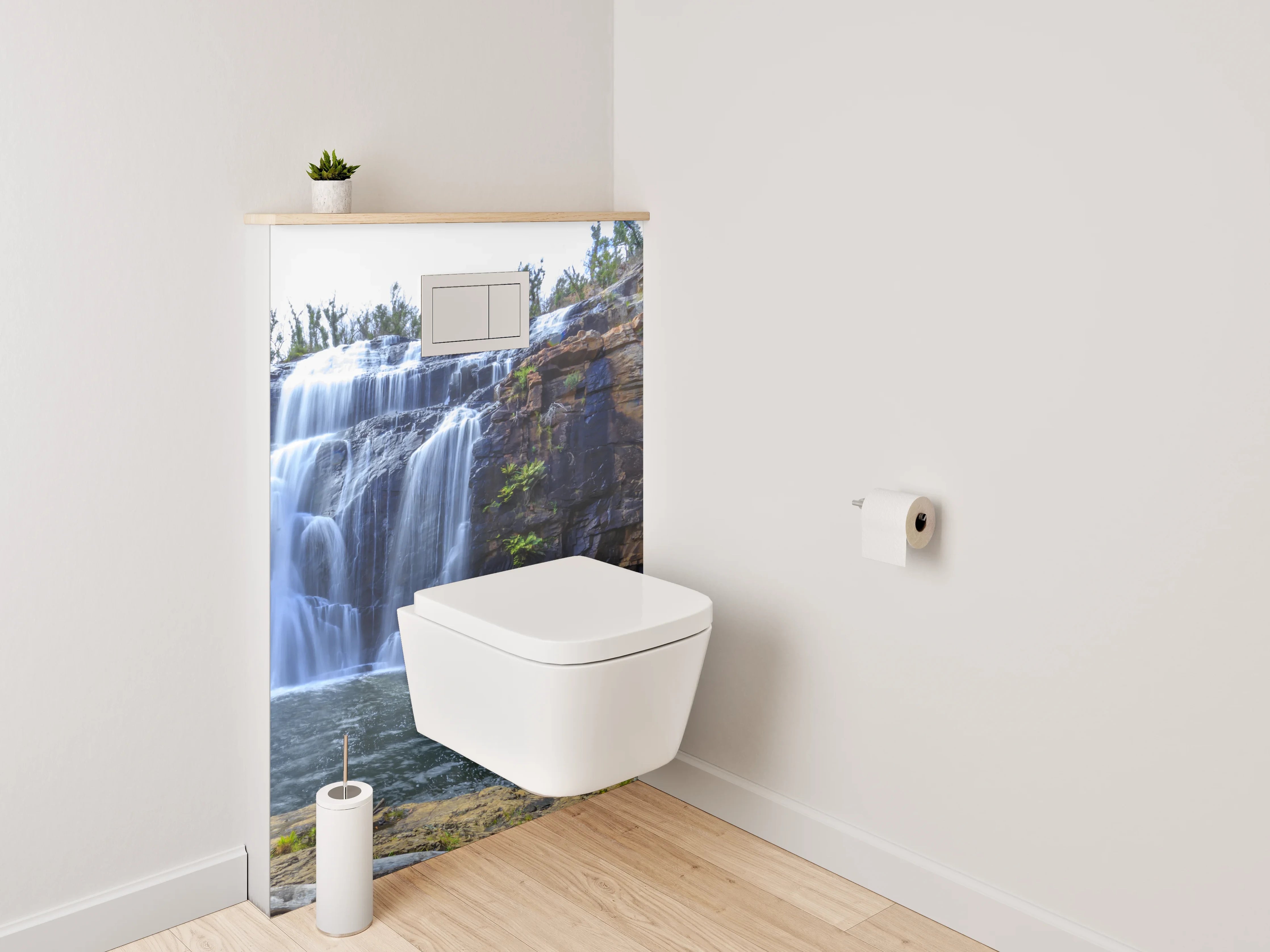 WC-Rückwand - Wasserfall Naturidylle Felsbecken