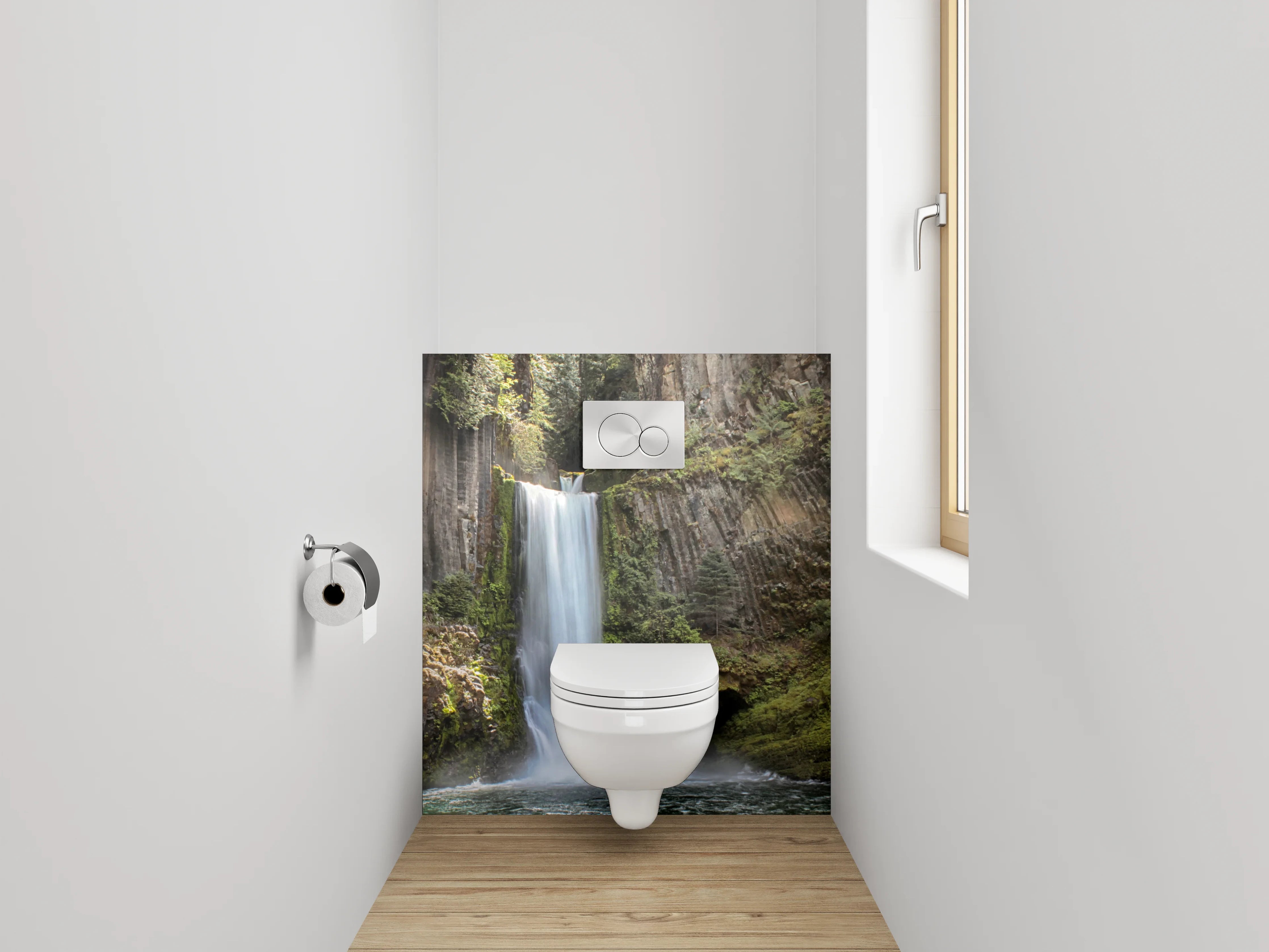 WC-Rückwand - Wasserfall Naturidylle Panorama