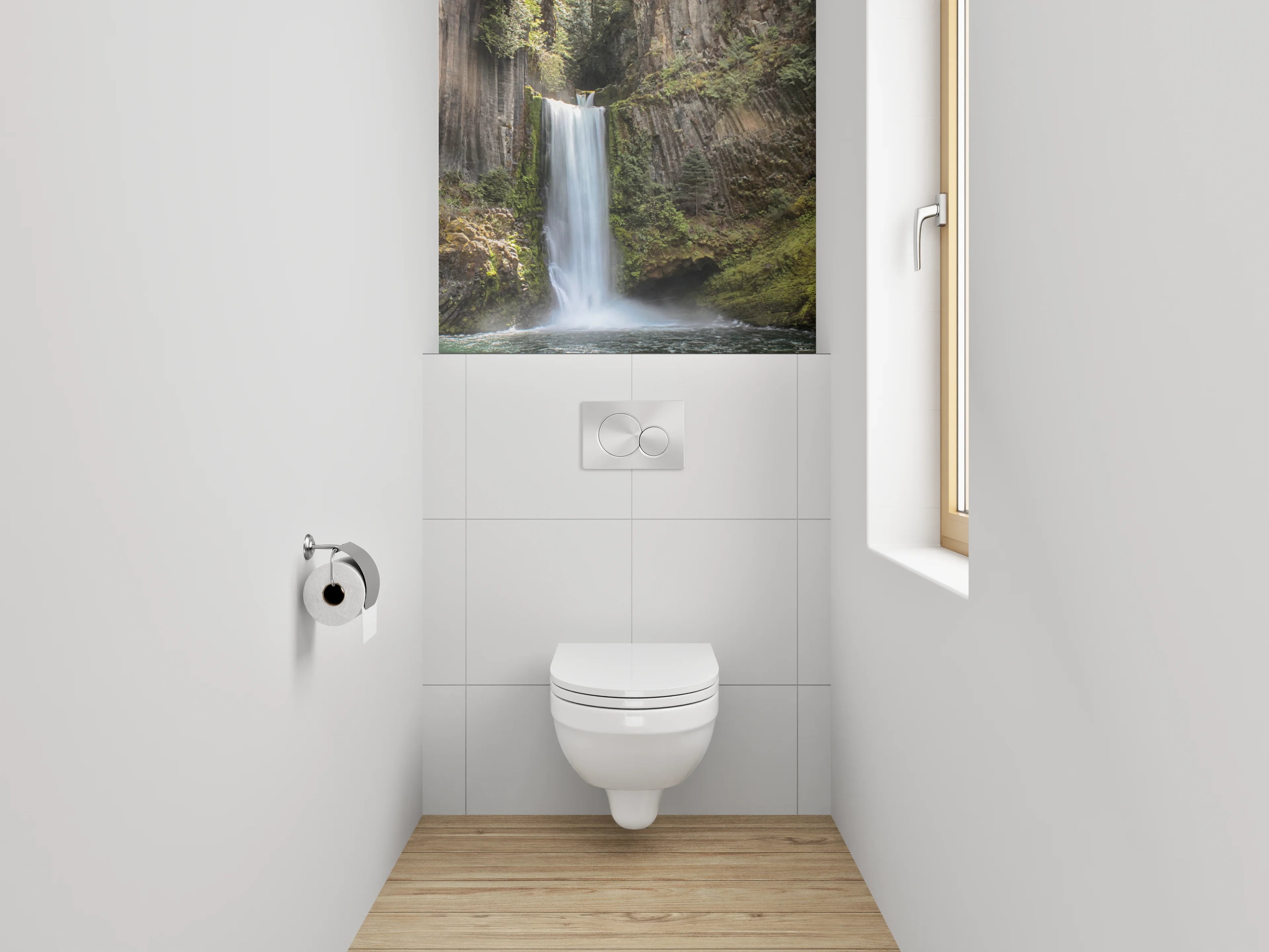 WC-Rückwand - Wasserfall Naturidylle Panorama